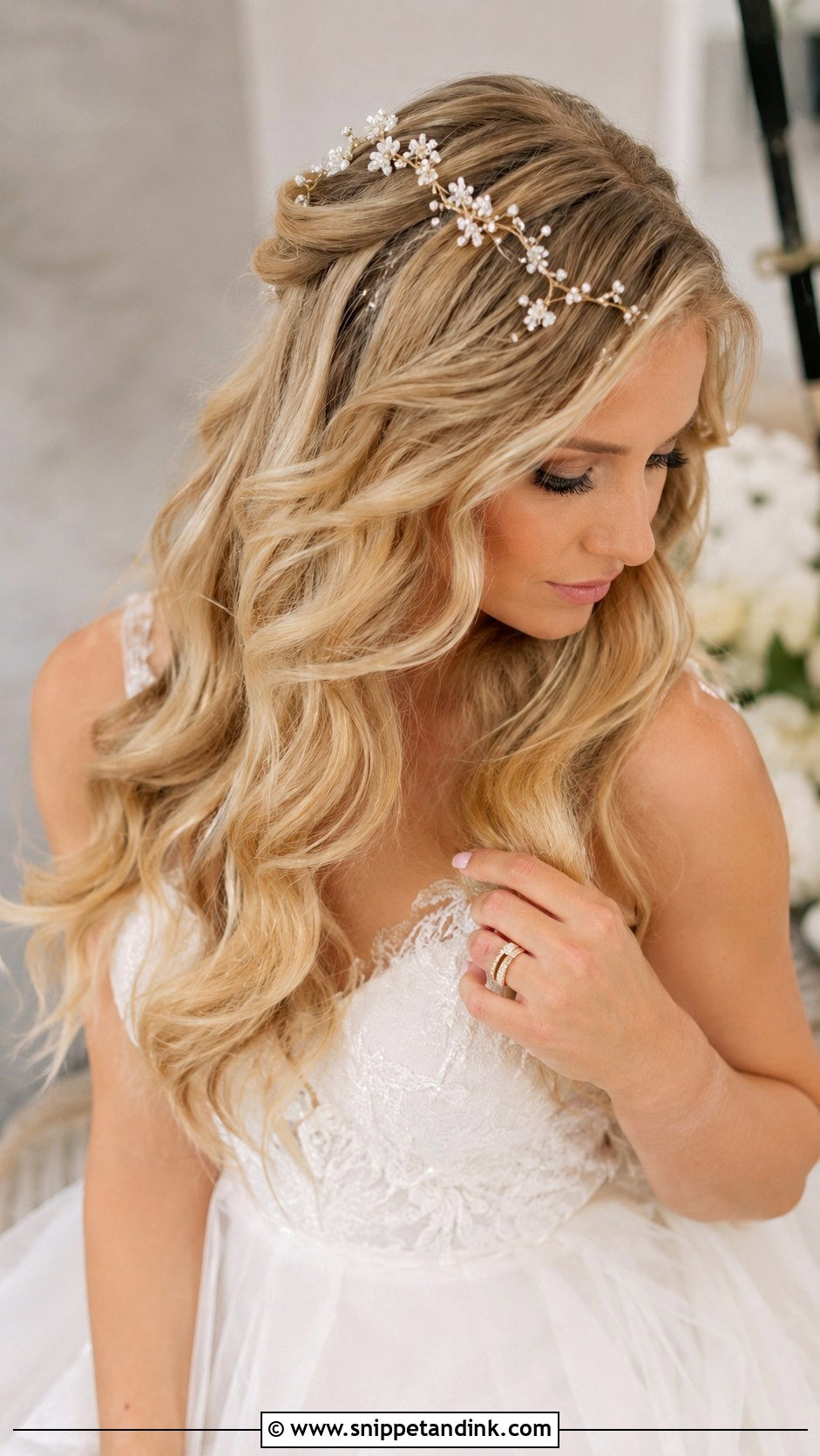 Curly Soft Waves Worn Loose - Snippet and Ink - 30 Curly Hair Wedding Styles