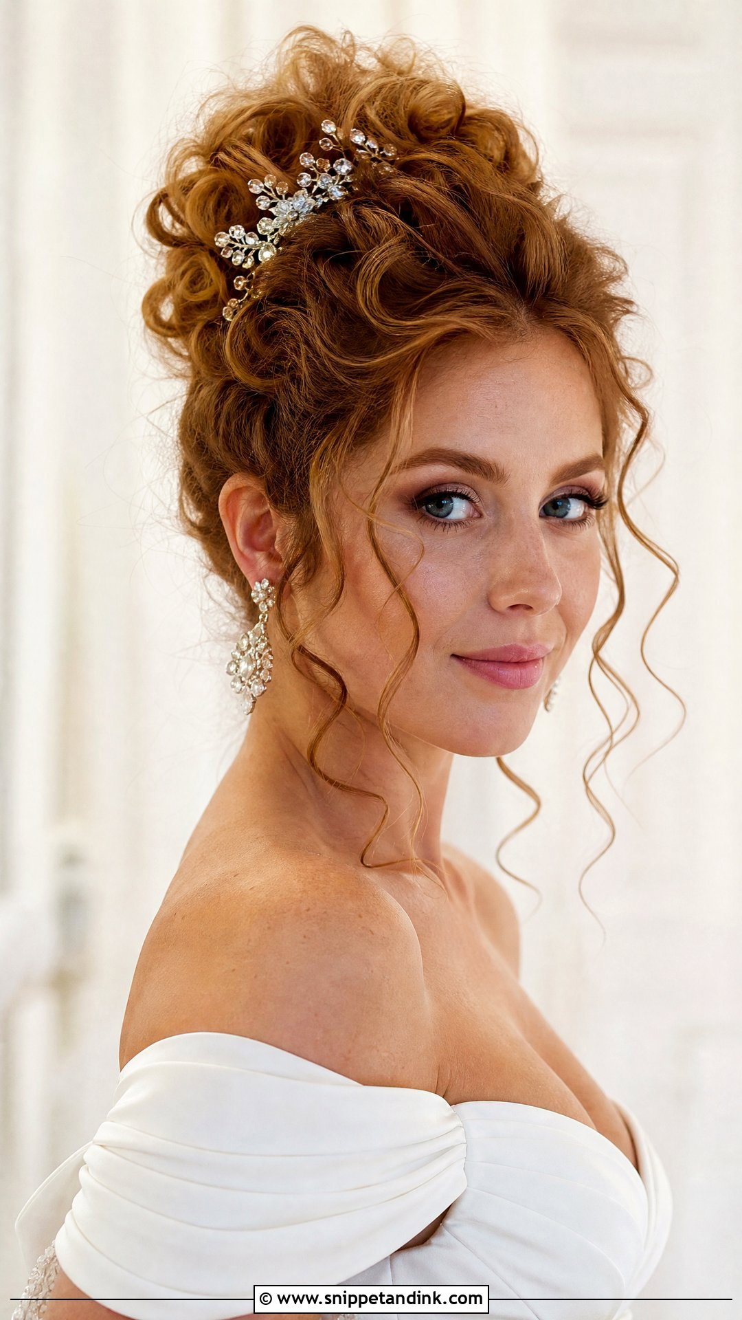 Curly Top Knot for Wedding - Snippet and Ink - 20 Curl Hairstyles for Wedding