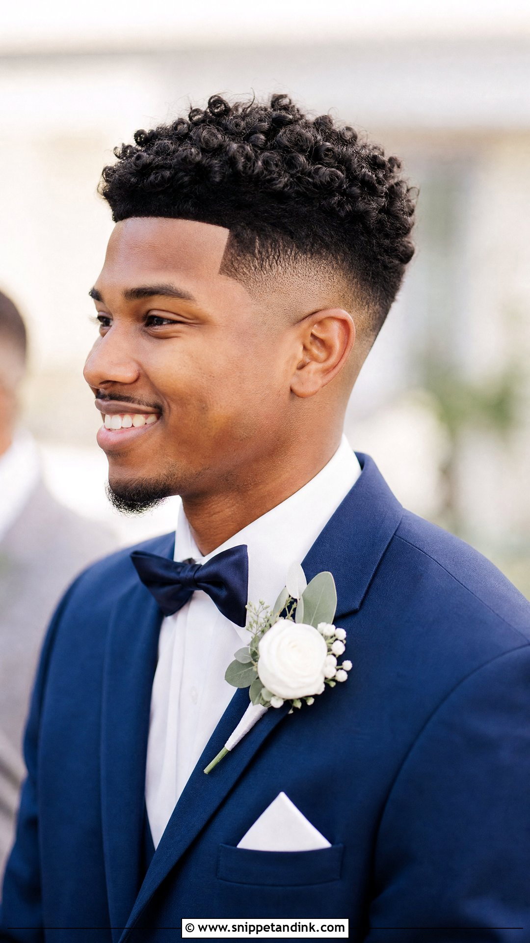Curly Top With Clean Fade - Snippet and Ink - 20 Groom Hair Styles