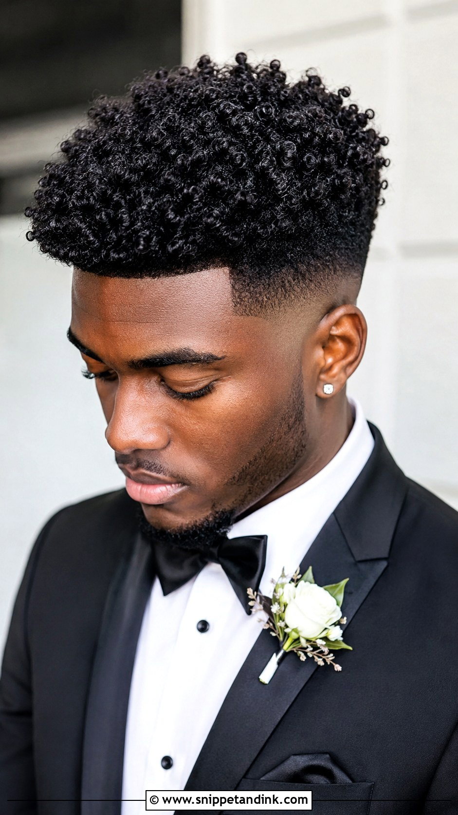 Curly Top With Faded Sides - Snippet and Ink - 20 Mens Wedding Hairstyles