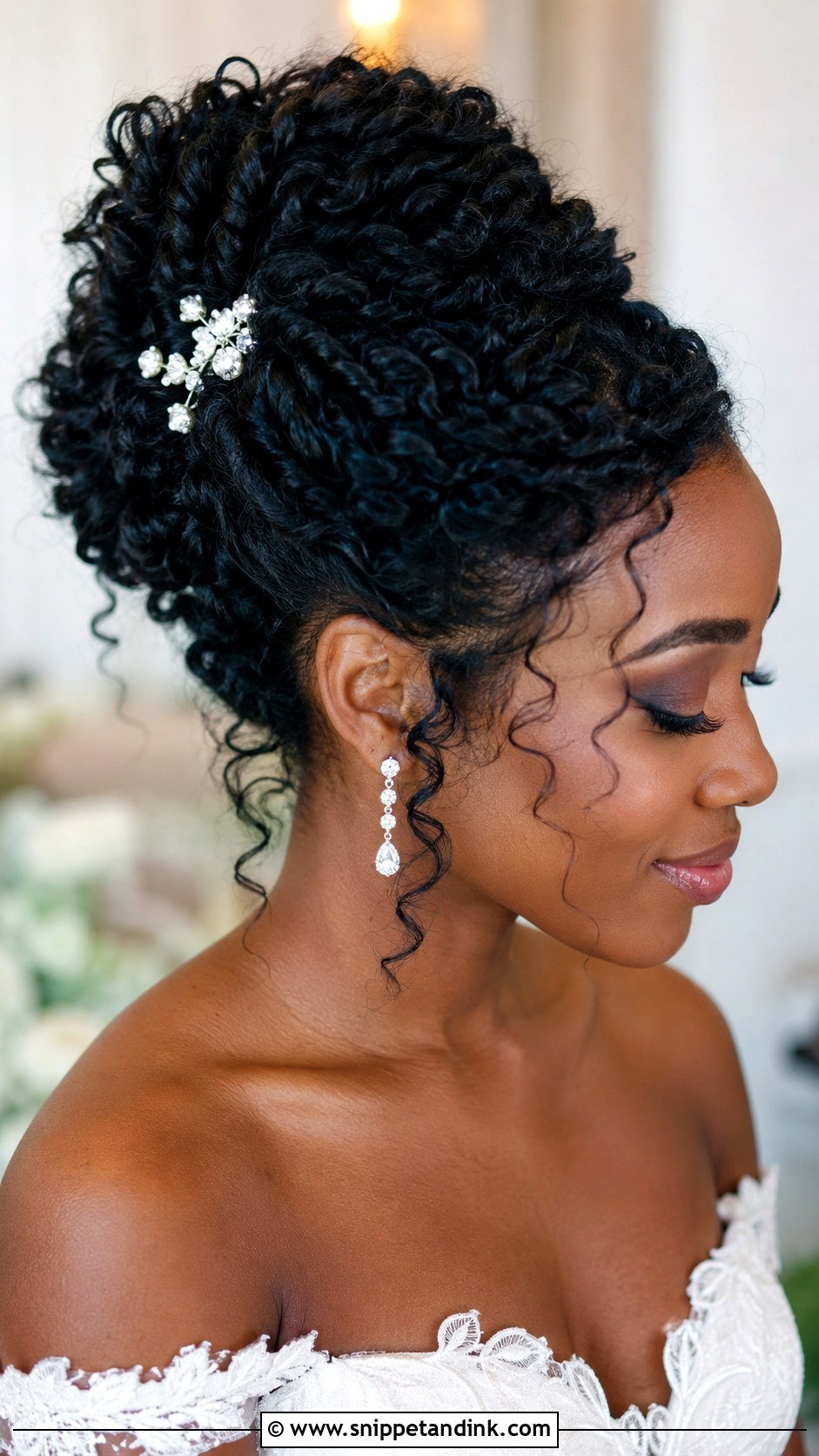 Curly Twisted Updo - Snippet and Ink - 30 Wedding Hairstyles for Curly Hair