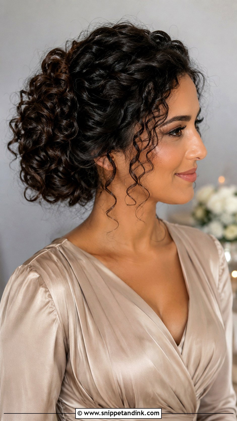 Curly Twisted Updo Bridesmaid Hair - Snippet and Ink - 20 Curly Hairstyles for Wedding Bridesmaid