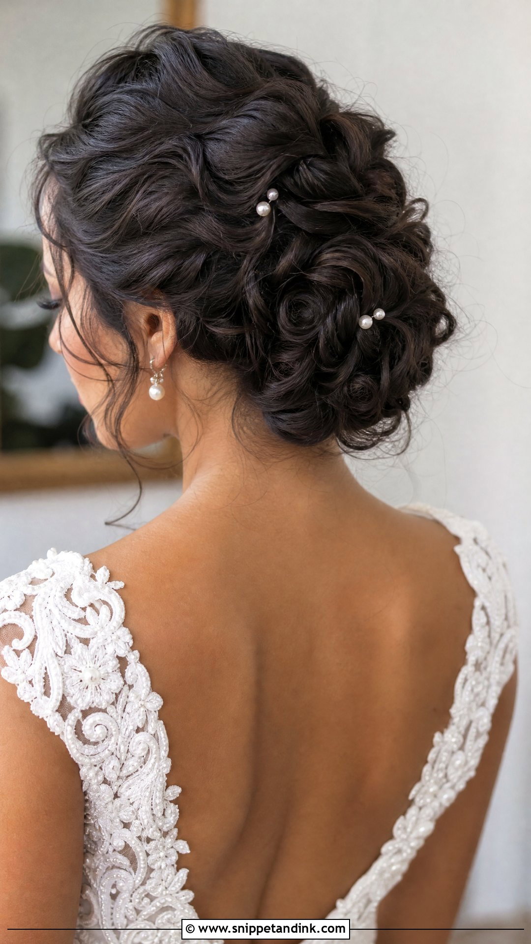 Curly Twisted Updo Wedding Hair - Snippet and Ink - 20 Natural Curly Wedding Hair Ideas