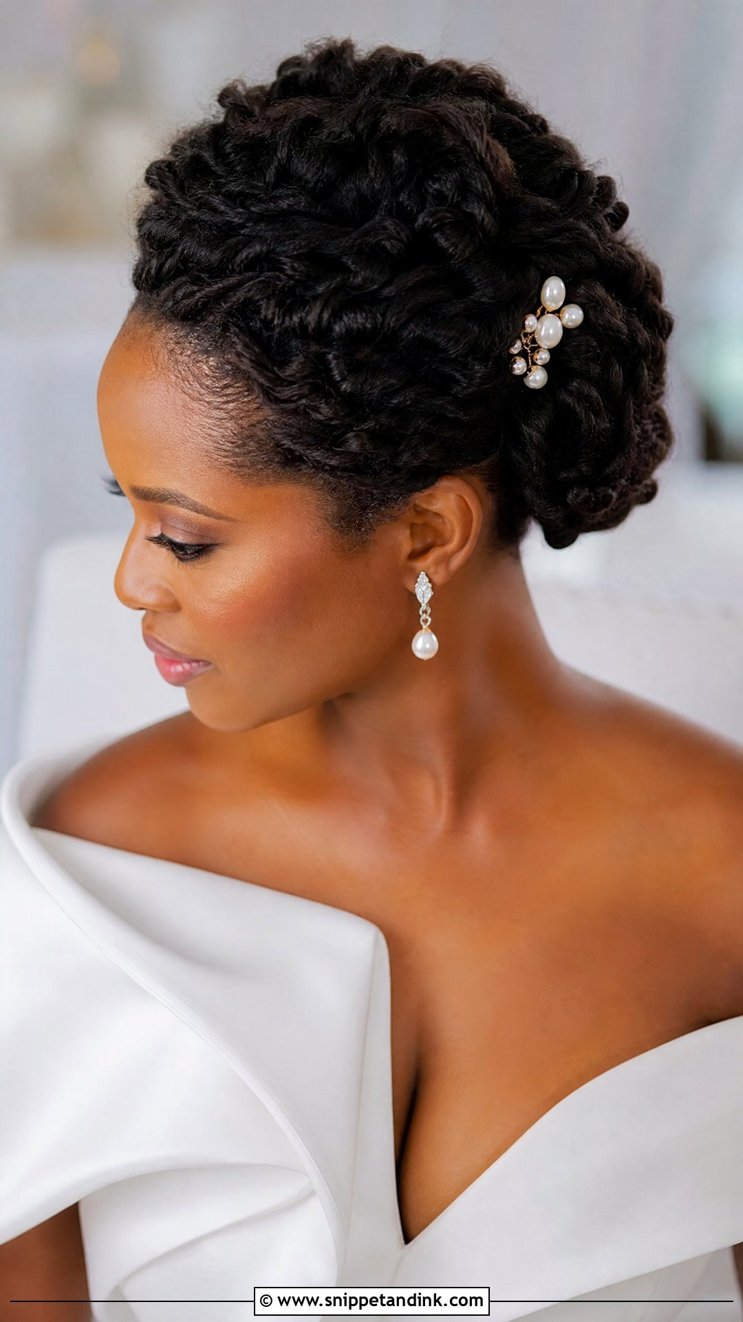 Curly Twisted Updo Wedding Hairstyle - Snippet and Ink - 20 Natural Curls Wedding Curly Hairstyles