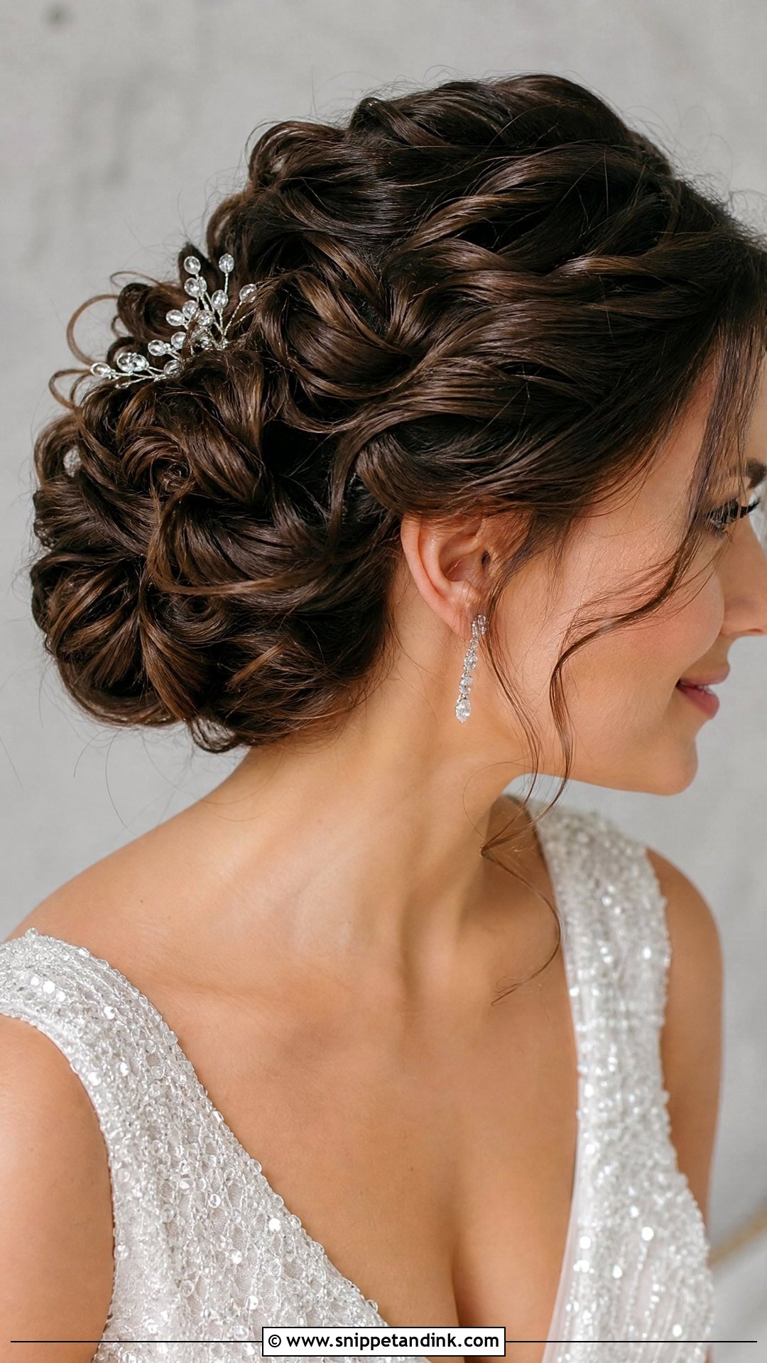 Curly Twisted Updo Wedding Hairstyle - Snippet and Ink - 20 Curly Hairstyles for a Wedding