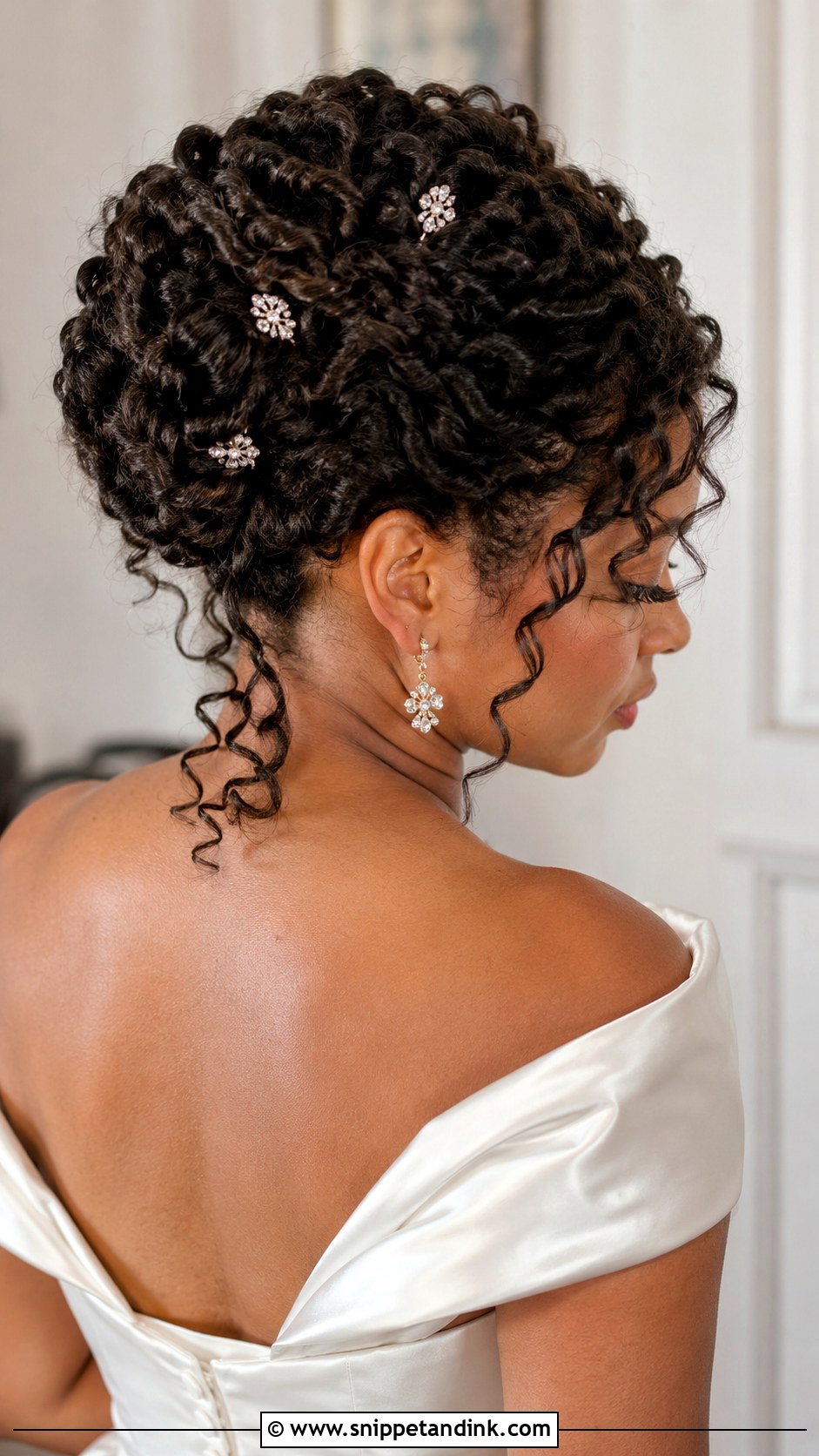 Curly Twisted Updo for Bride - Snippet and Ink - 25 Curly Hair Styles for Wedding