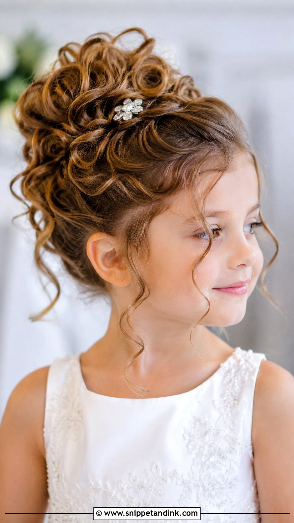 Curly Updo - Snippet and Ink - 25 Childrens Wedding Hair Ideas
