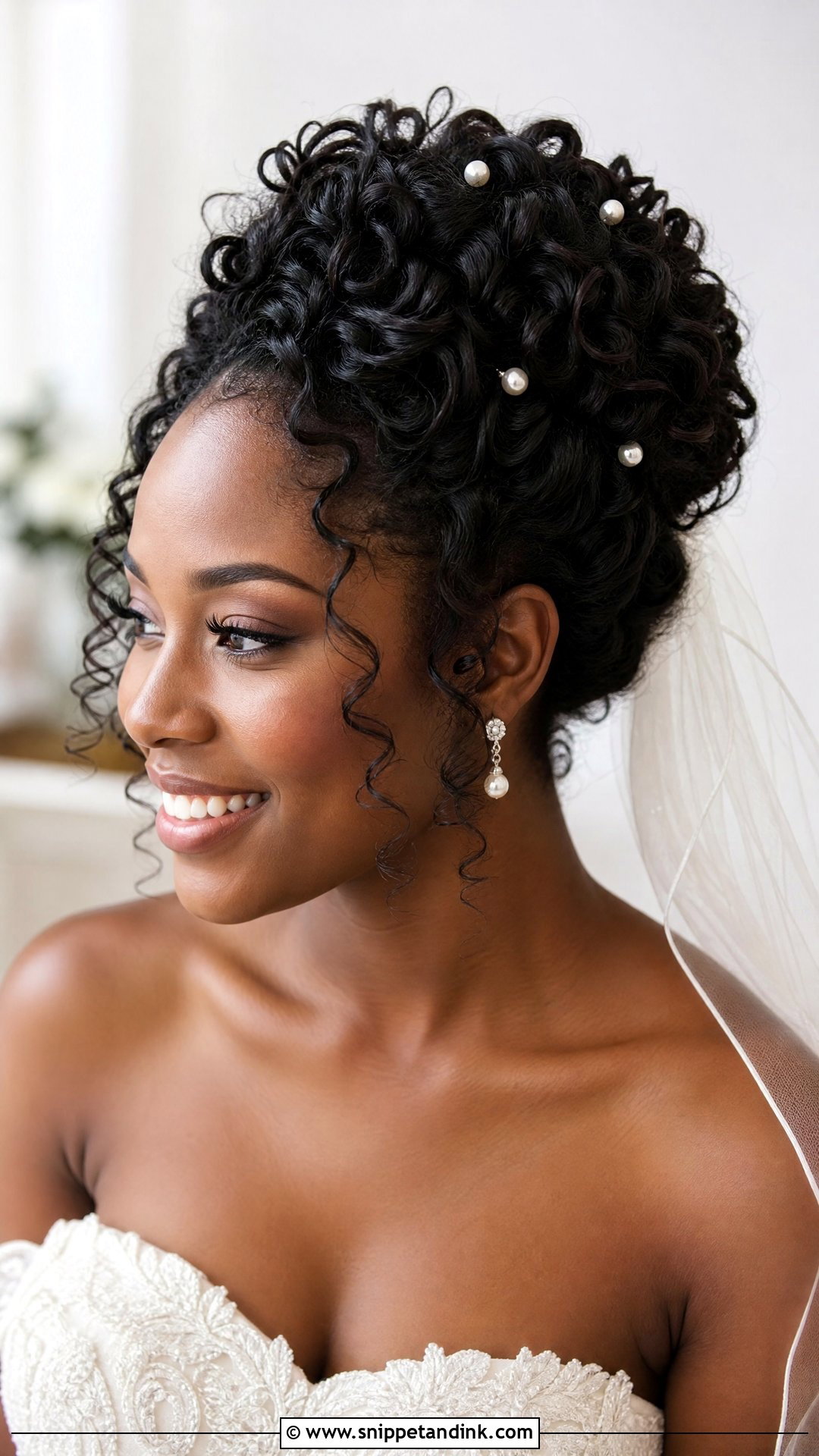 Curly Updo Bridal Hair For Round Face - Snippet and Ink - 15 Bridal Hair for Round Face Brides