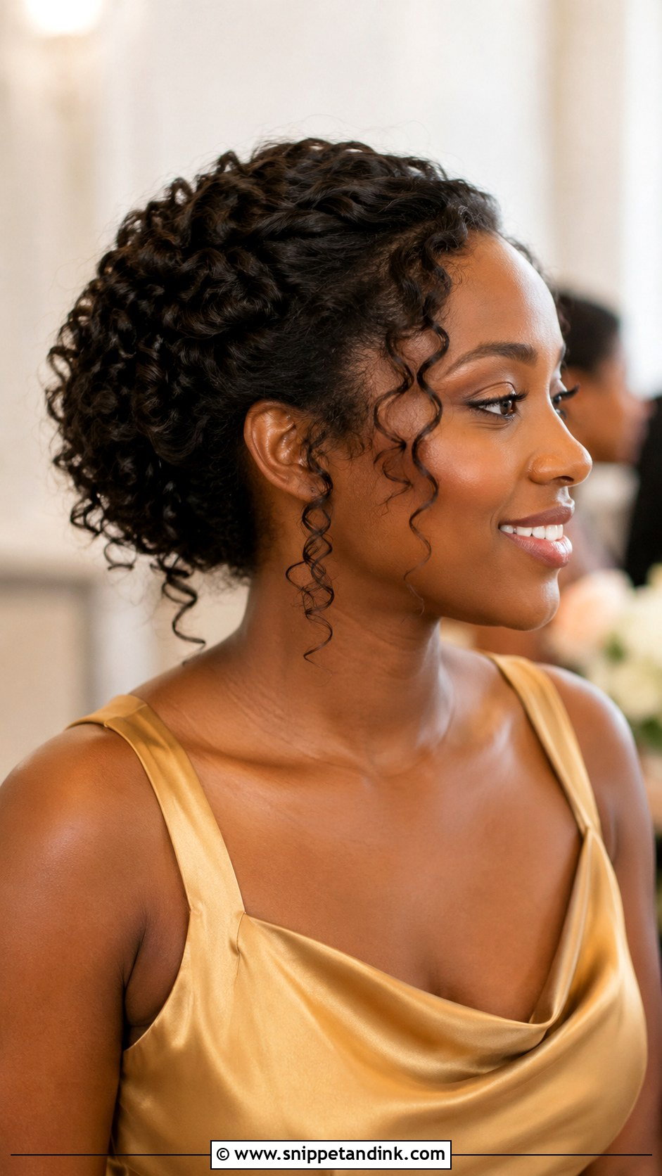 Curly Updo Bridesmaid Hair - Snippet and Ink - 20 Bridesmaid Hairstyles for Curly Hair