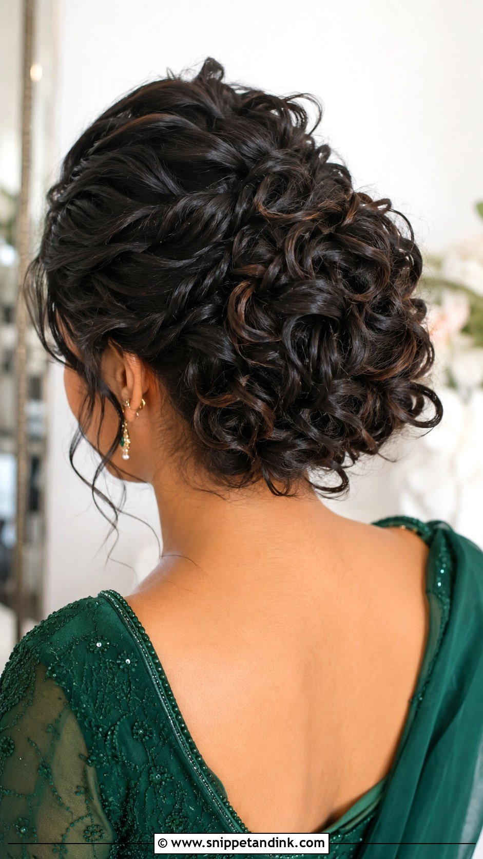 Curly Updo Bridesmaid Hair - Snippet and Ink - 20 Curly Hairstyles for Wedding Bridesmaid