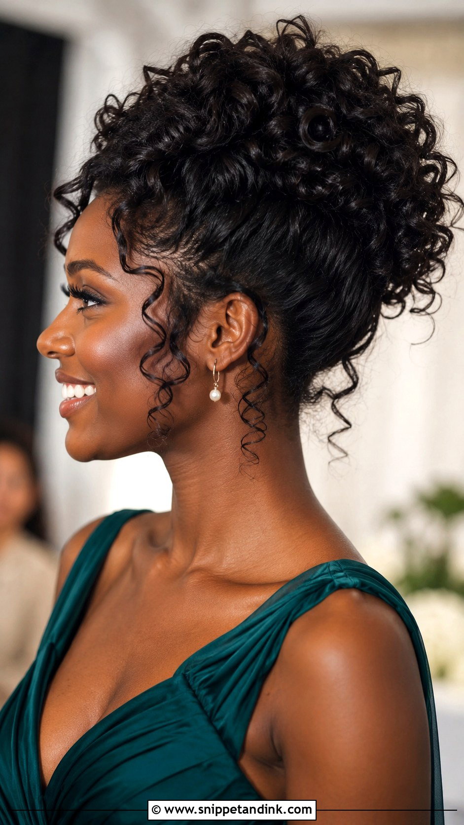 Curly Updo Bridesmaid Hair - Snippet and Ink - 20 Naturally Curly Bridesmaid Hairstyles