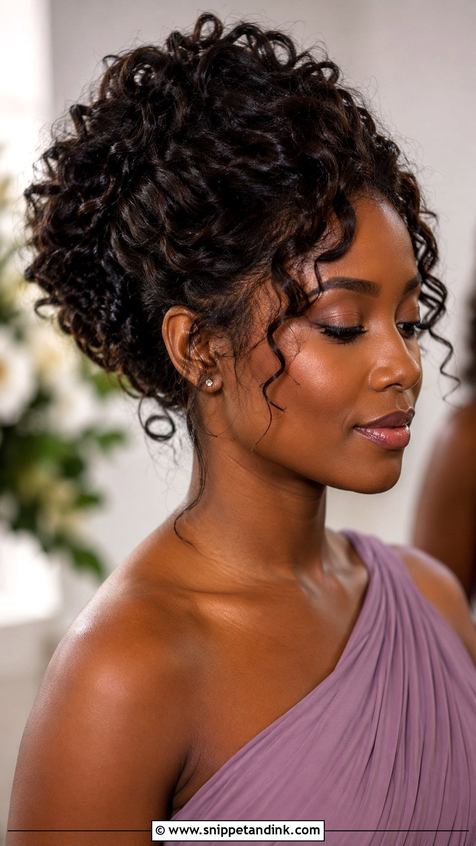 Curly Updo Bridesmaid Hairstyle - Snippet and Ink - 20 Hairstyles for a Wedding Bridesmaid