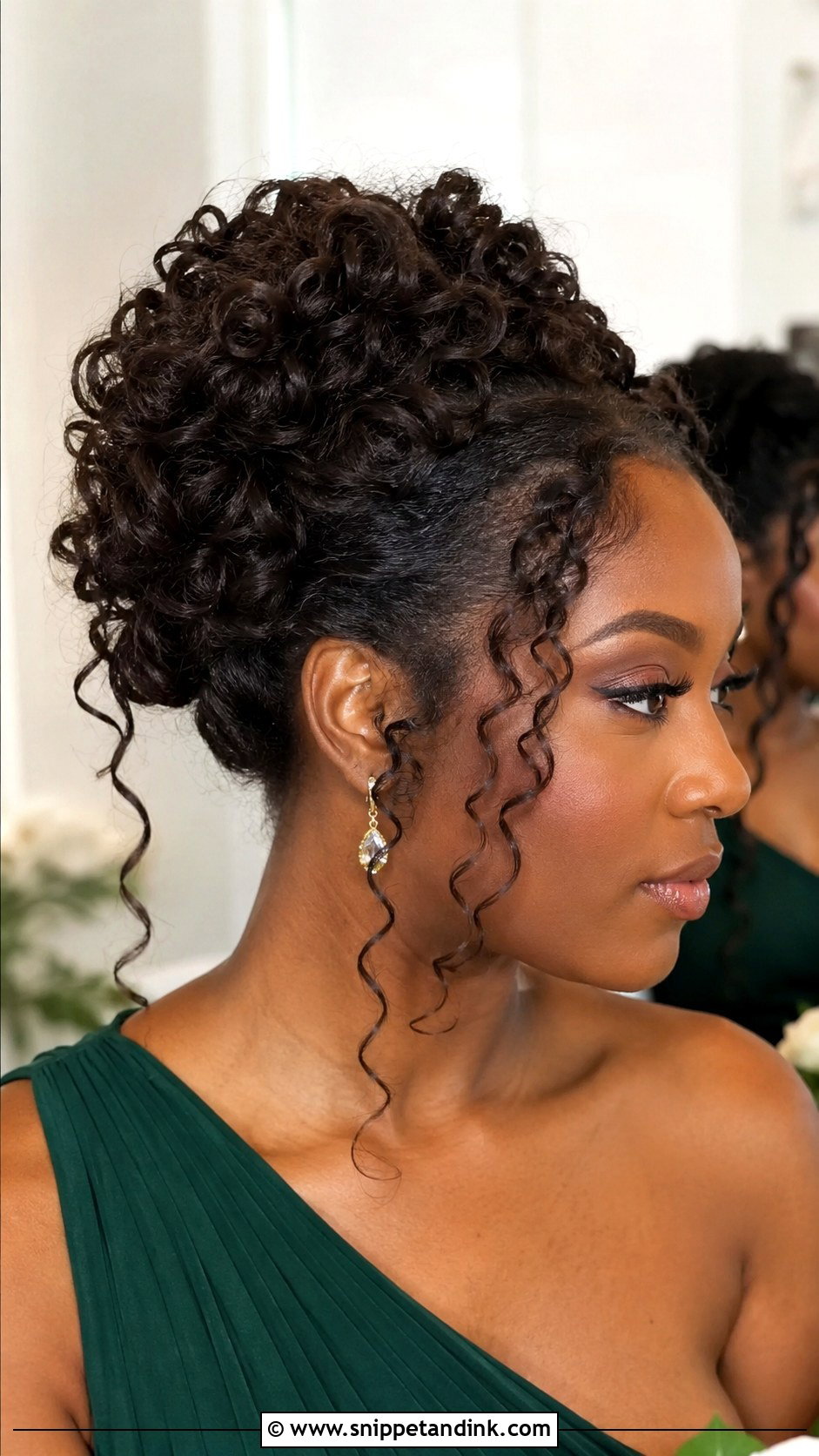 Curly Updo Bridesmaid Hairstyle - Snippet and Ink - 30 Hairstyle for Bridesmaid Ideas