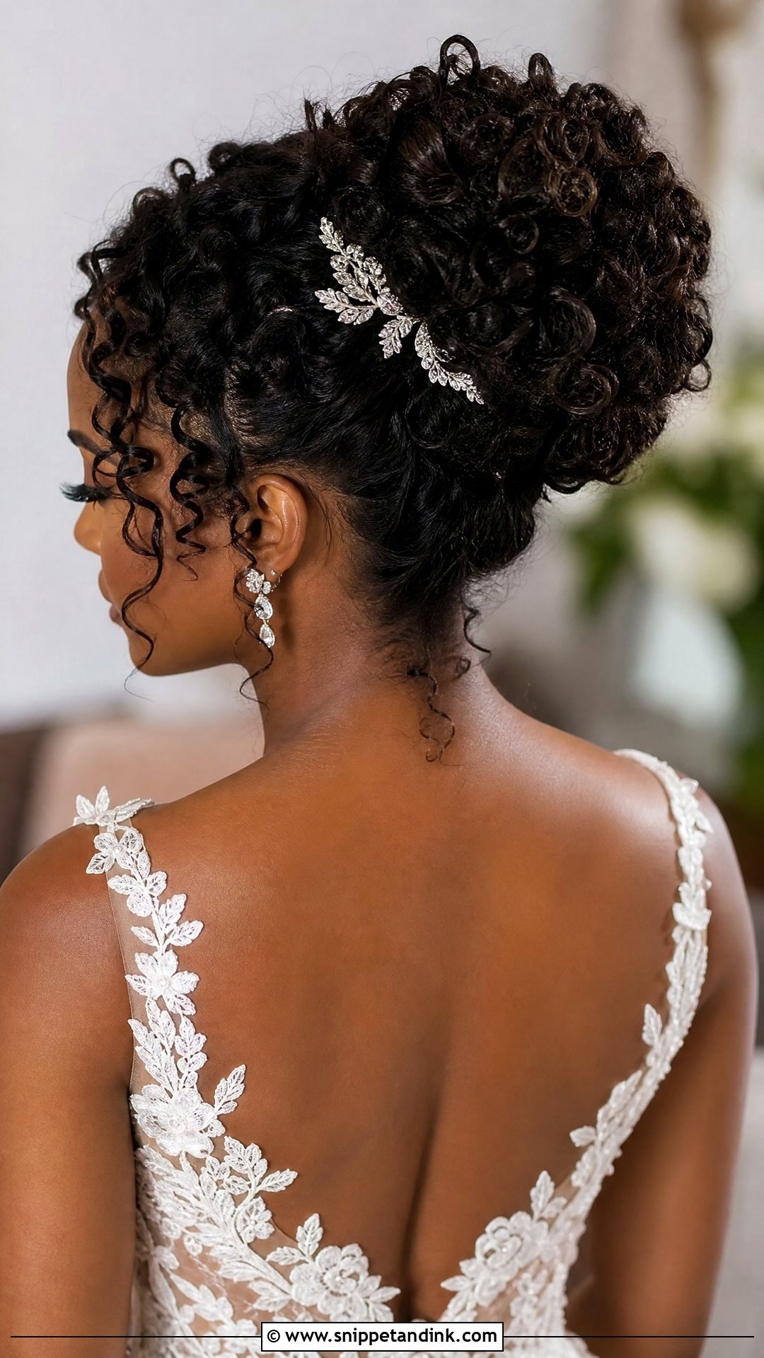 Curly Updo Bun - Snippet and Ink - 25 Bridal Hair Bun Ideas
