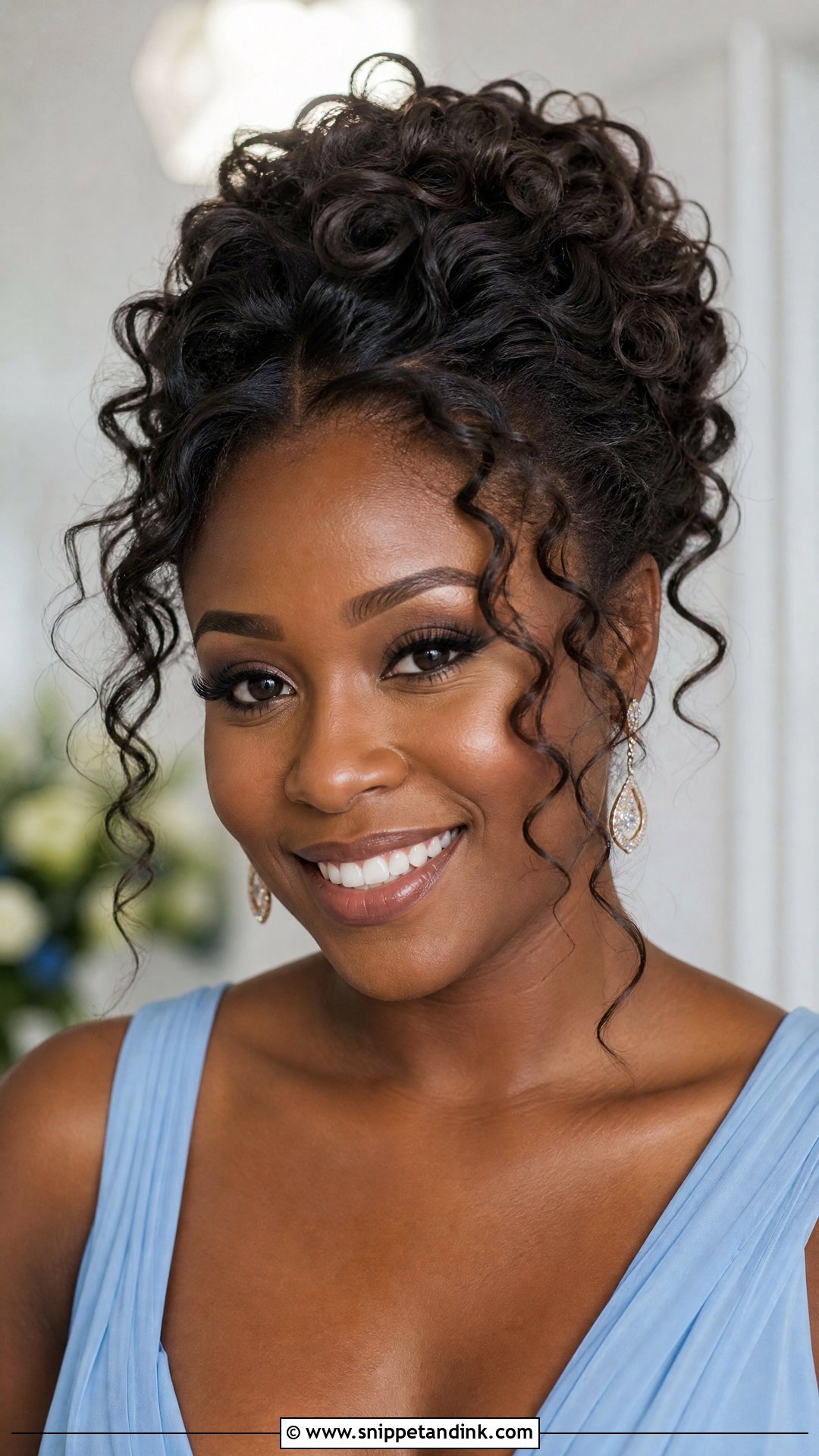 Curly Updo For Medium Hair - Snippet and Ink - 15 Easy Wedding Guest Updos for Medium Hair