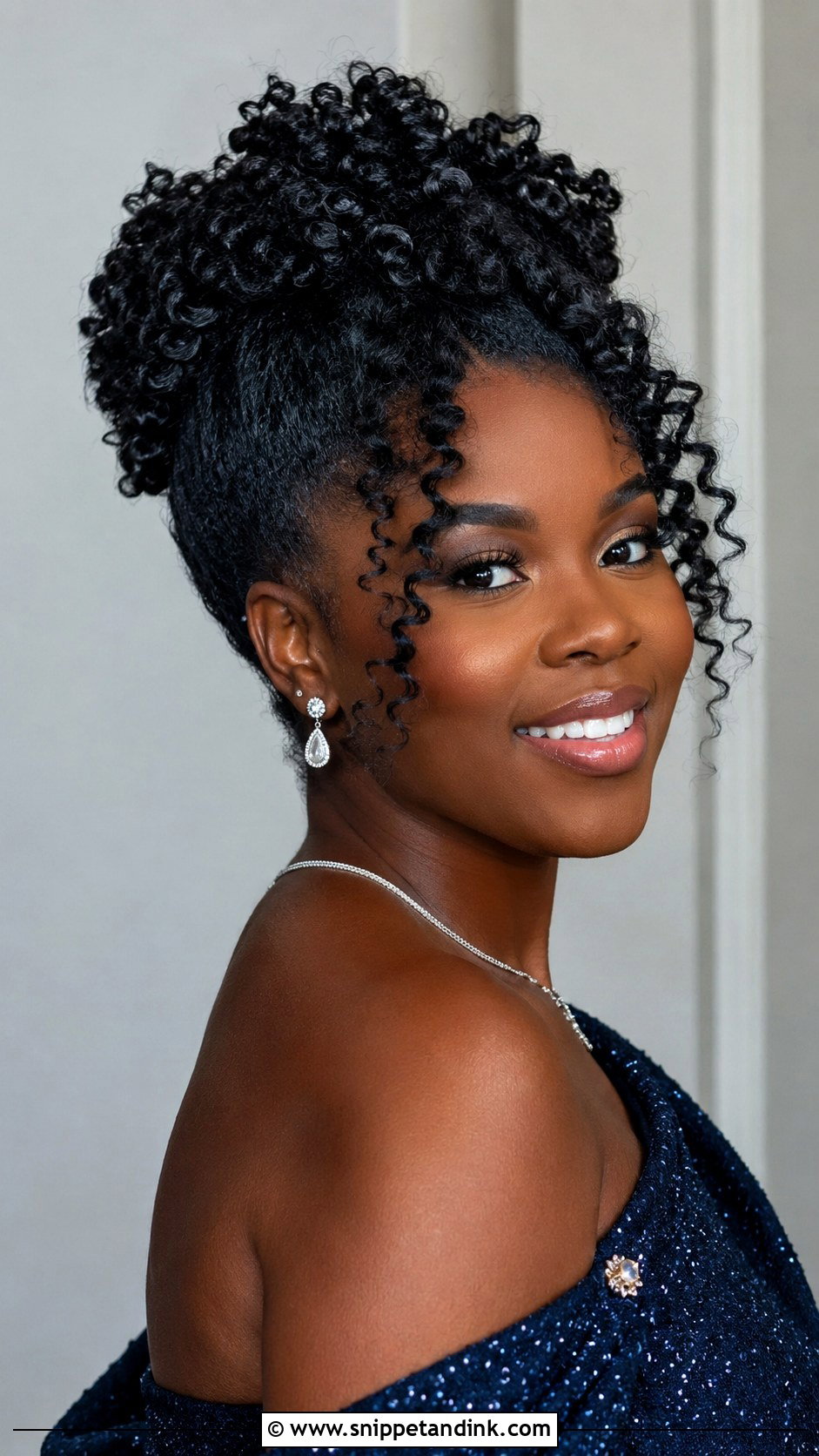 Curly Updo For Natural Hair - Snippet and Ink - 20 Summer Wedding Guest Hairstyles