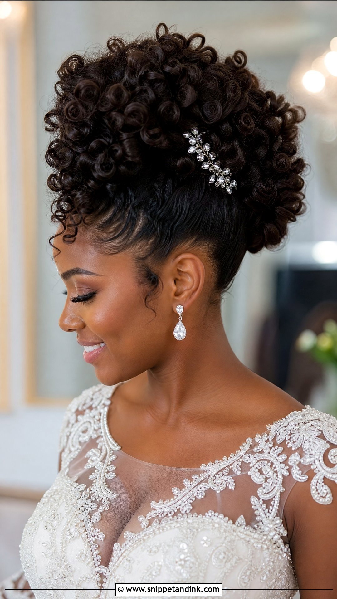 Curly Updo For Natural Hair - Snippet and Ink - 20 Unique Bridal Hairstyles