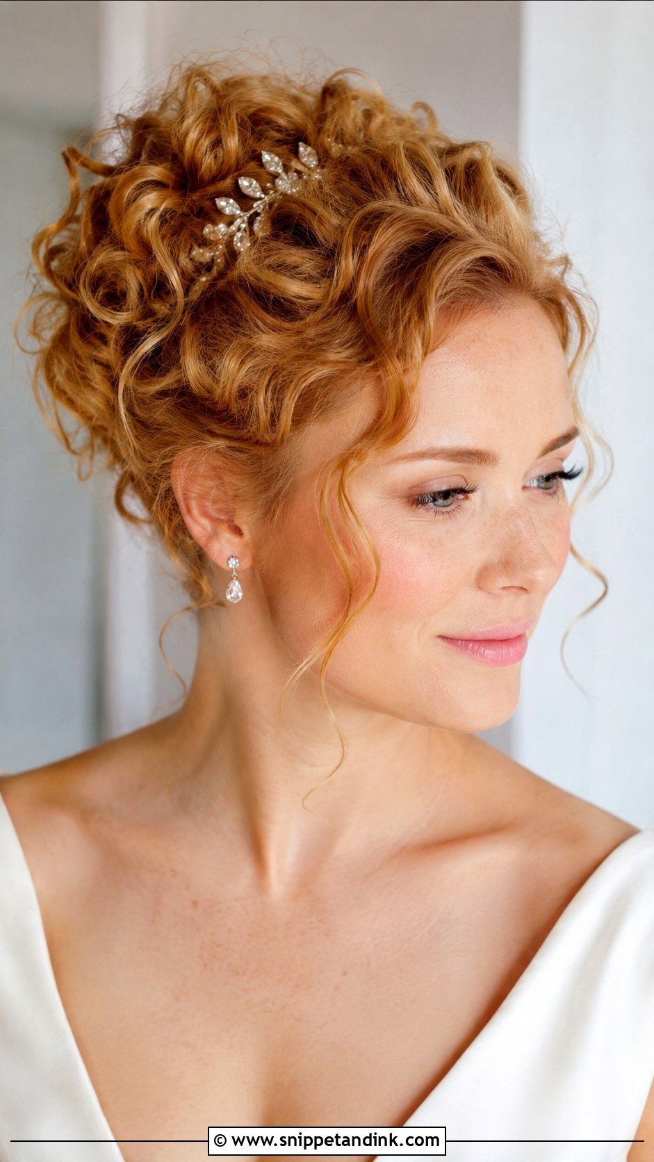 Curly Updo For Short Hair - Snippet and Ink - 15 Wedding Updos for Curly Hair