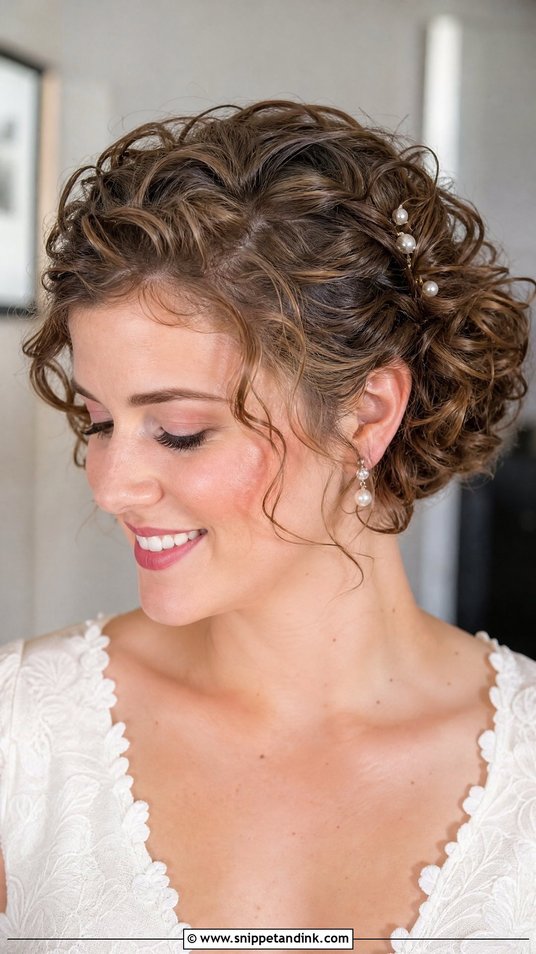 Curly Updo For Short Hair Wedding - Snippet and Ink - 15 Curly Updo for Wedding Ideas