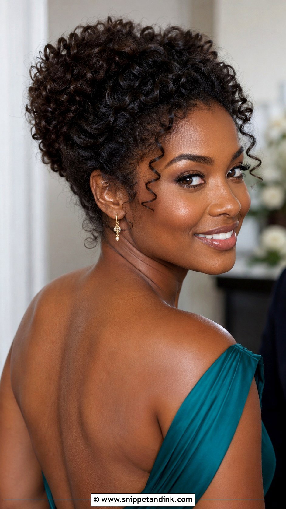Curly Updo For Short Hair - Snippet and Ink - 15 Wedding Guest Updos for Short Hair