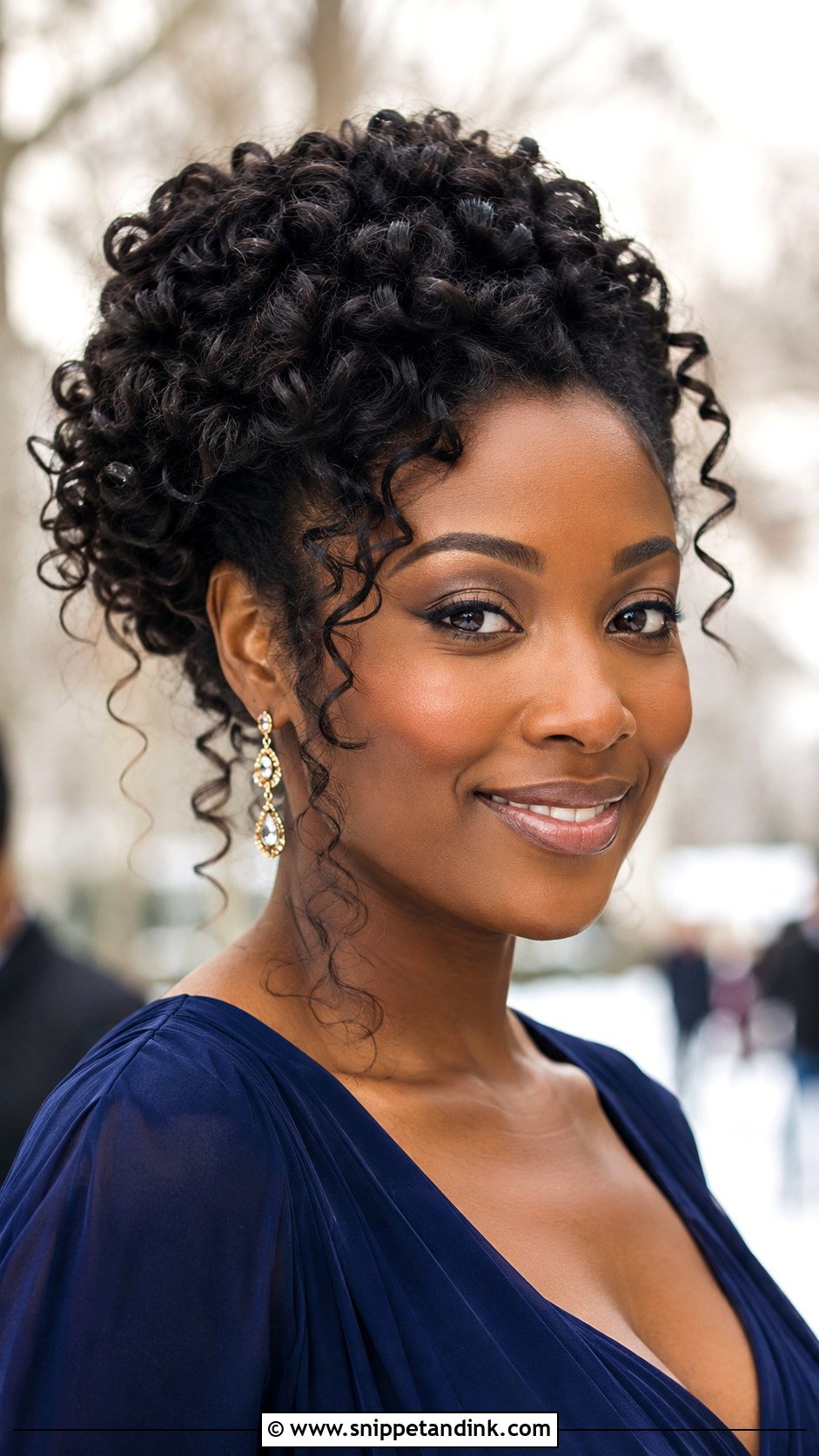 Curly Updo For Winter Wedding Guest - Snippet and Ink - 15 Winter Wedding Guest Hairstyles