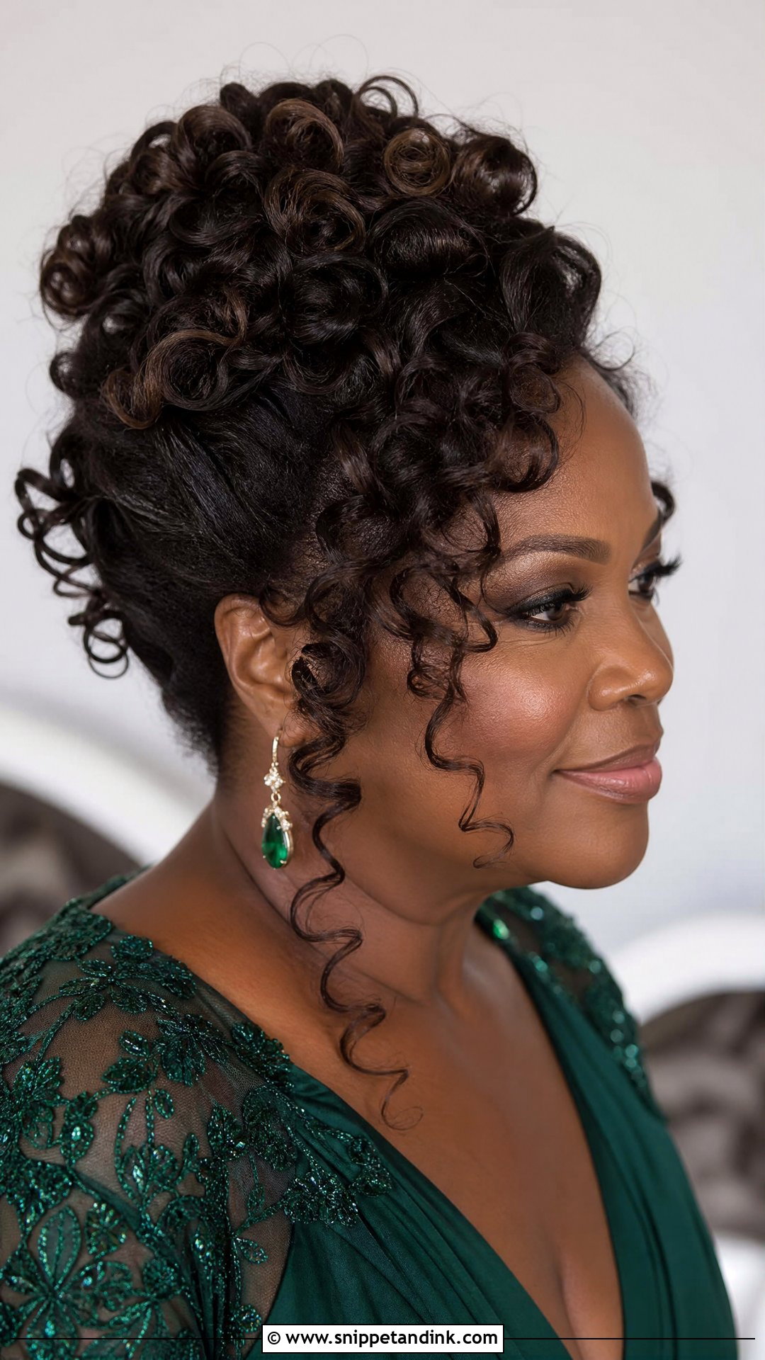 Curly Updo Mother Of The Bride Hairstyle - Snippet and Ink - 20 Mother of Bride Hairstyle Ideas