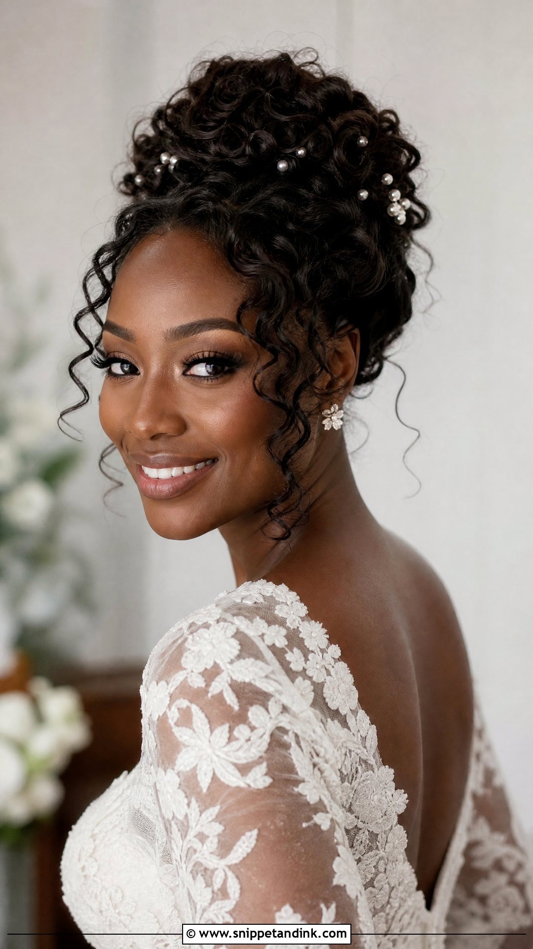 Curly Updo Summer Bridal Hair - Snippet and Ink - 20 Summer Bridal Hair Ideas