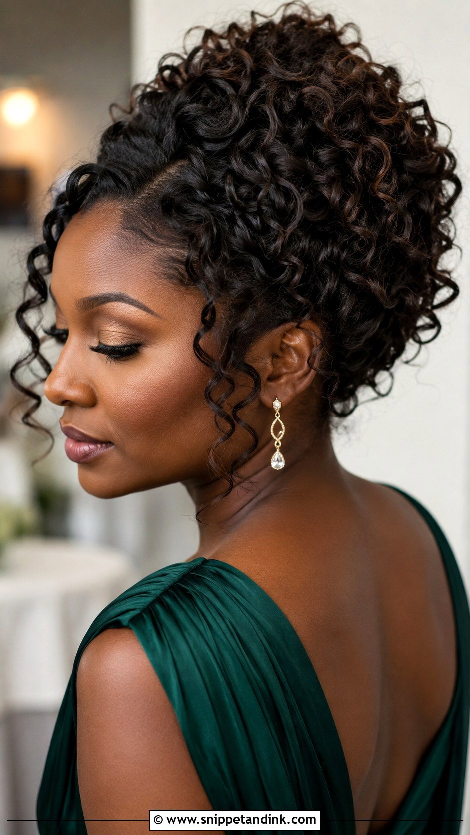 Curly Updo Wedding Guest Hair - Snippet and Ink - 15 Up Hairstyles for Wedding Guest