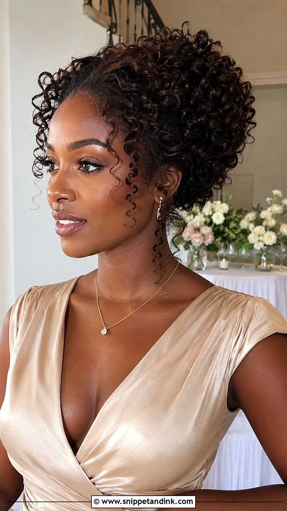 Curly Updo Wedding Guest Hair - Snippet and Ink - 20 Hair Ideas for a Wedding Guest
