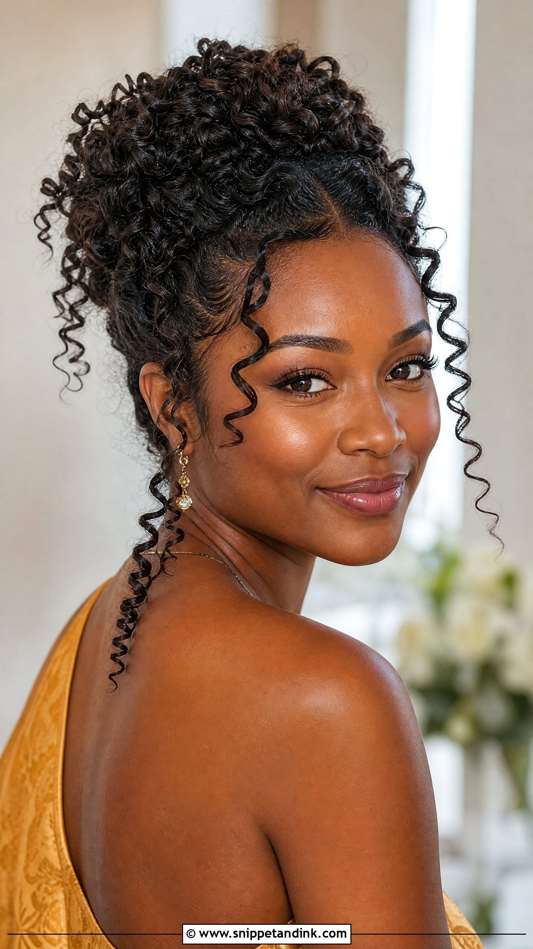Curly Updo Wedding Guest Hairstyle - Snippet and Ink - 15 Fall Wedding Guest Hairstyles