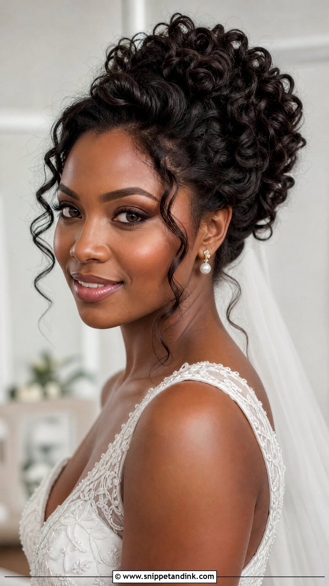 Curly Updo Wedding Hairstyle - Snippet and Ink - 15 Curls Wedding Hairstyle