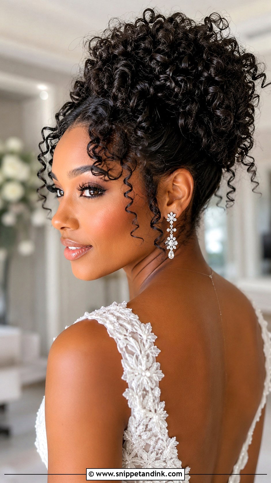 Curly Updo Wedding Hairstyle - Snippet and Ink - 35 Wedding Hairstyle Ideas