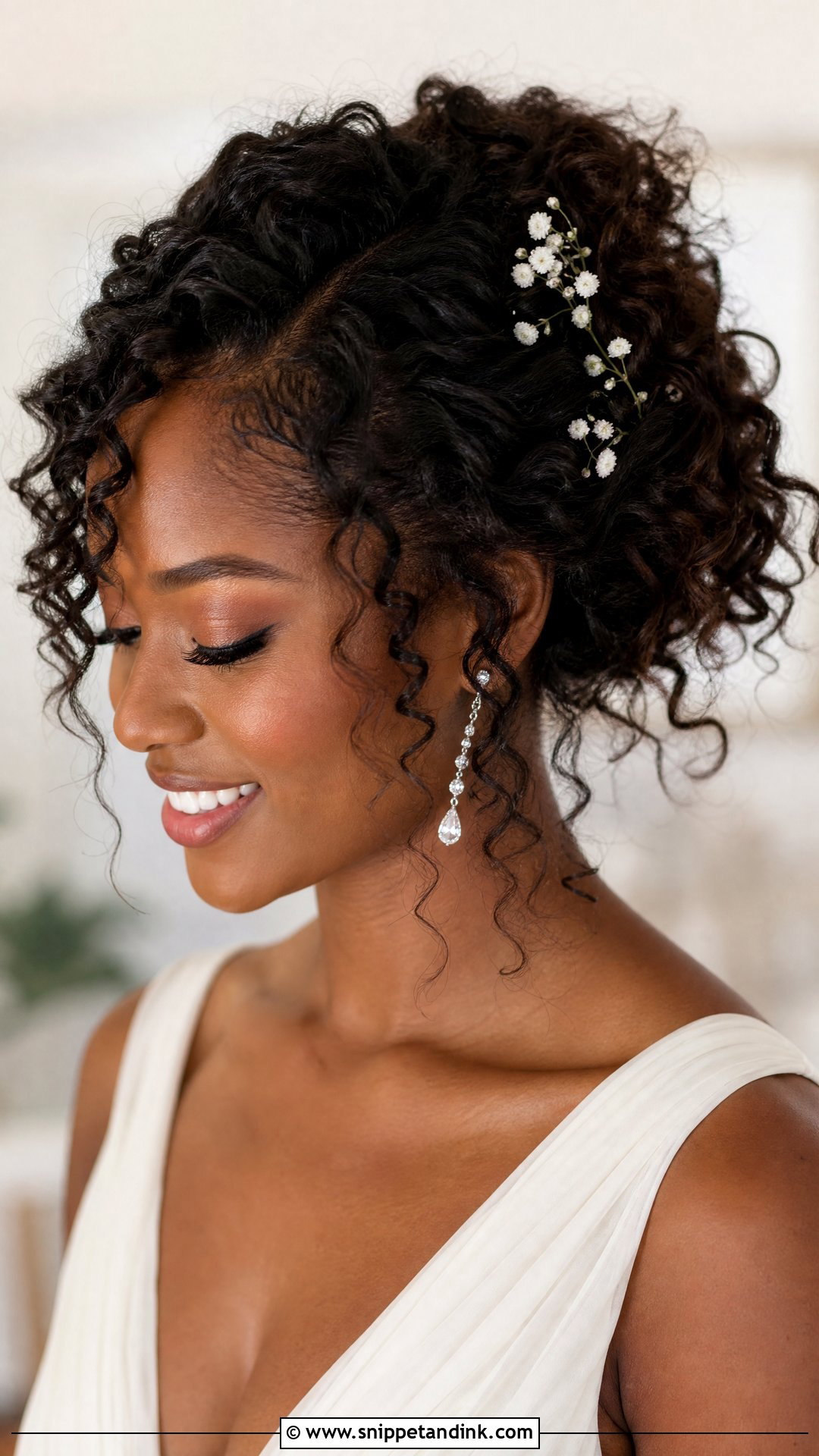 Curly Updo Wedding Hairstyle For Medium Hair - Snippet and Ink - 15 Easy Hairstyles for Medium Hair for Wedding