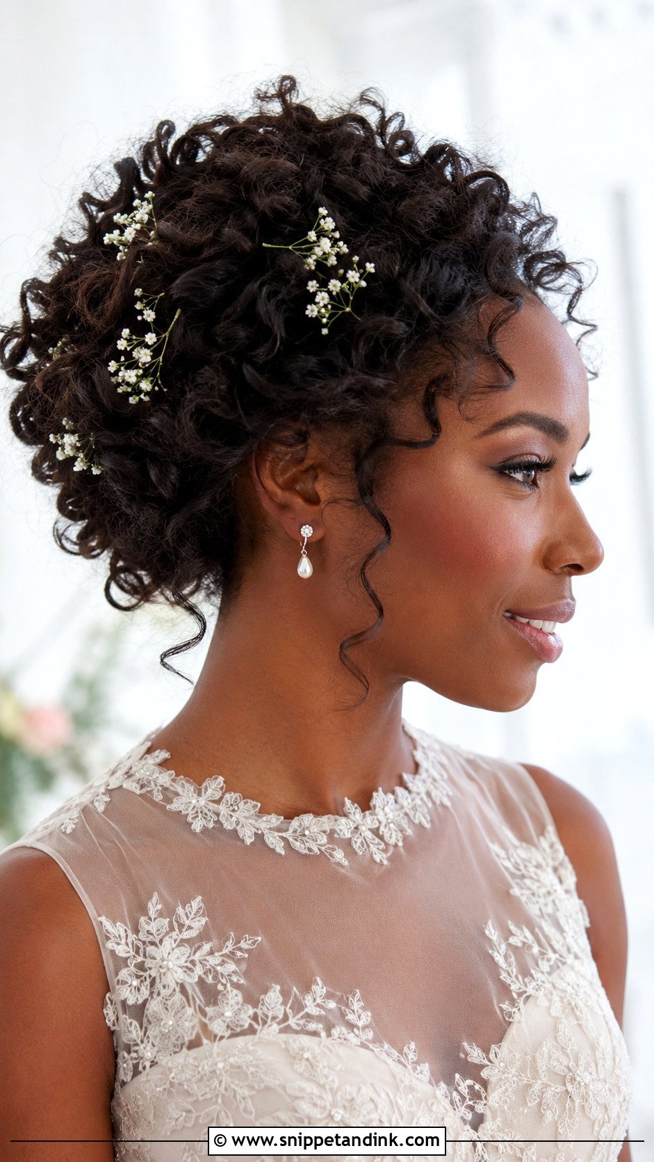 Curly Updo Wedding Upstyle - Snippet and Ink - 15 Wedding Upstyles Medium Length Ideas