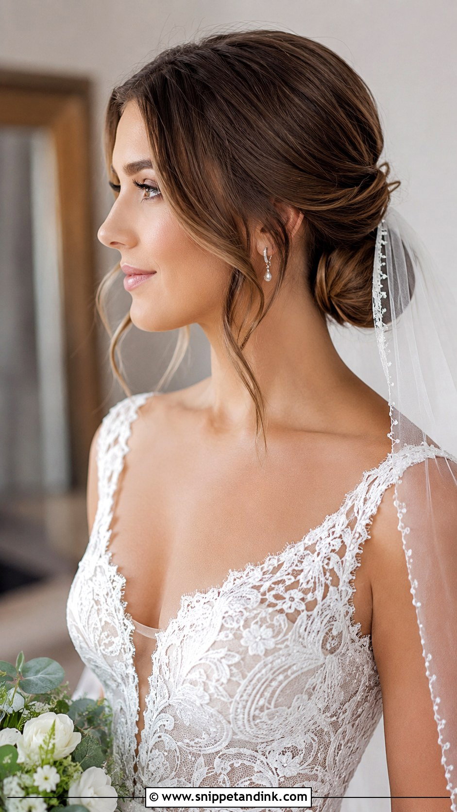 Curly Updo With Birdcage Veil - Snippet and Ink - 25 Updo with Veil Ideas