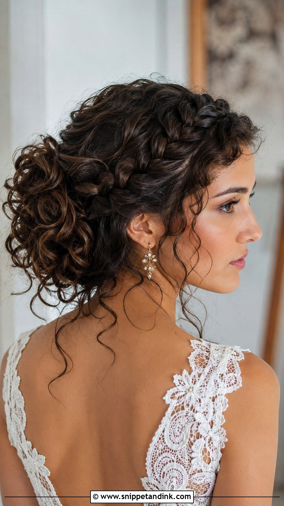 Curly Updo With Braided Detail - Snippet and Ink - 20 Wedding Hairstyles Curls