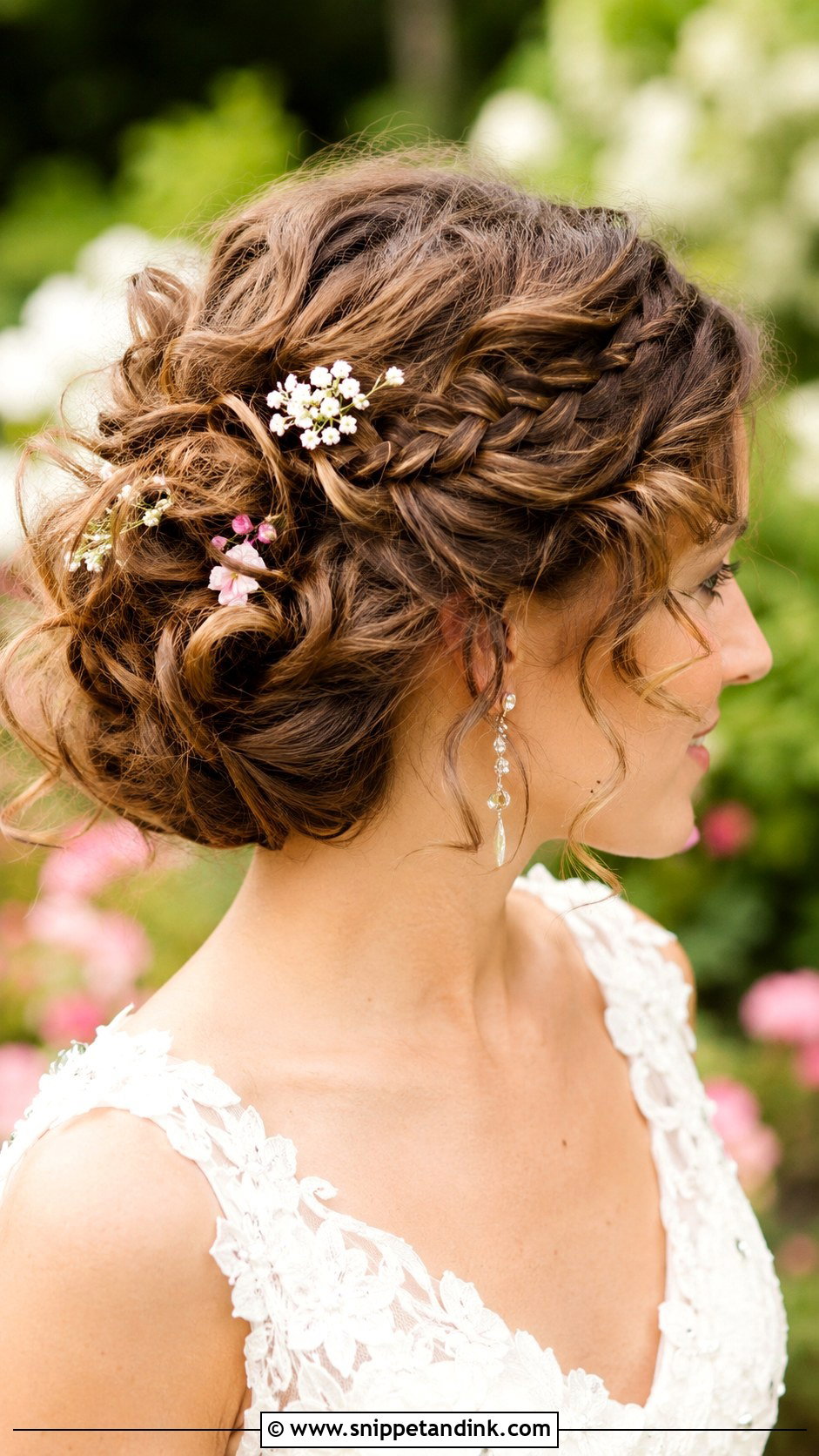 Curly Updo With Braided Detail - Snippet and Ink - 30 Curls Hairstyles for Wedding