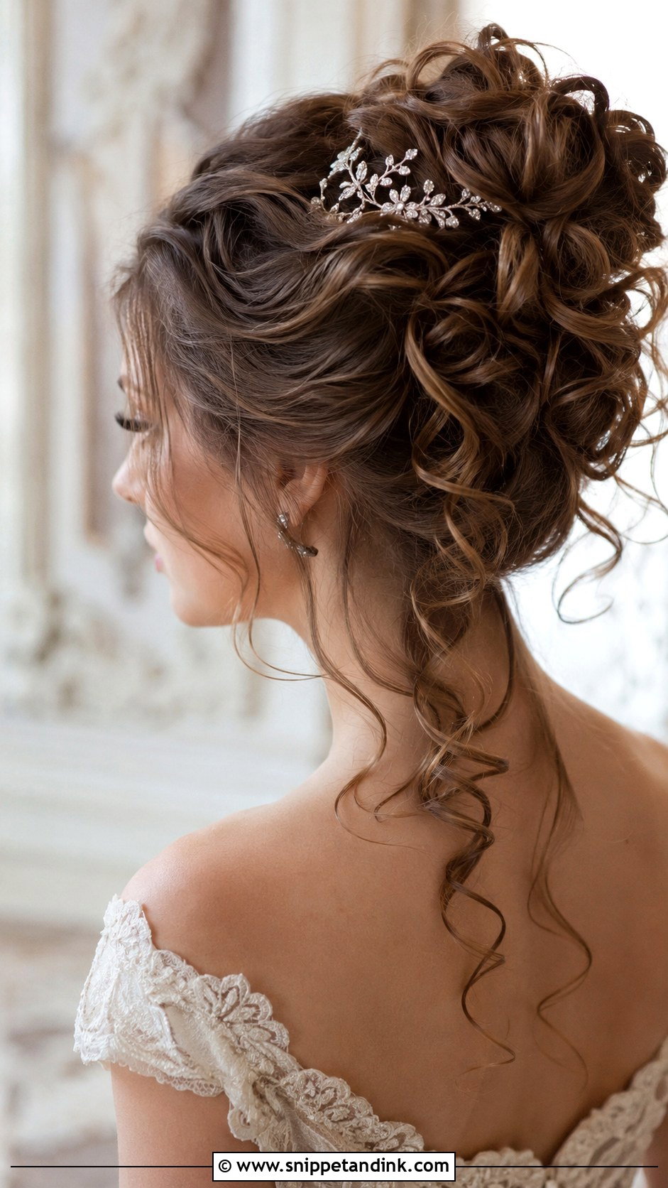 Curly Updo With Cascading Tendrils - Snippet and Ink - 25 Wedding Hair Curls