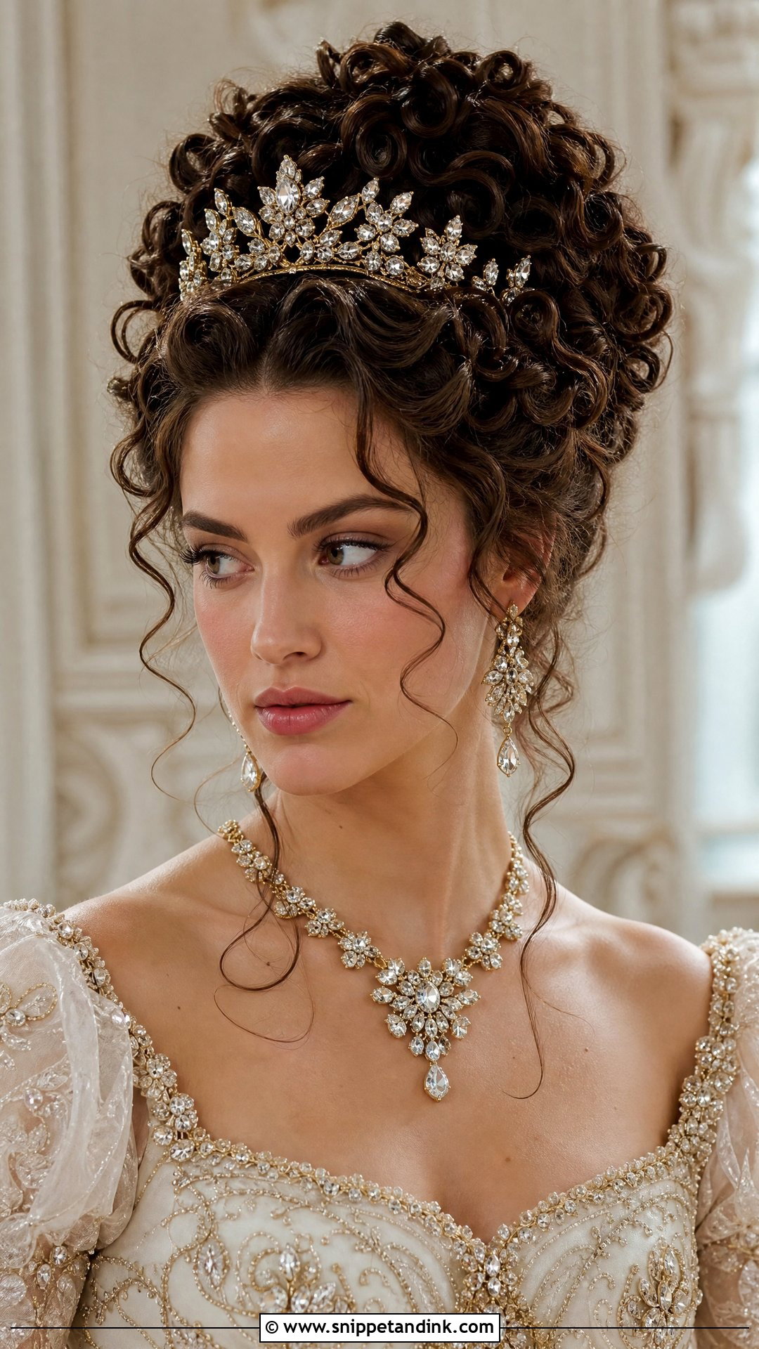 Curly Updo With Crown of Curls - Snippet and Ink - 20 Curly Hairstyles Wedding the Bride