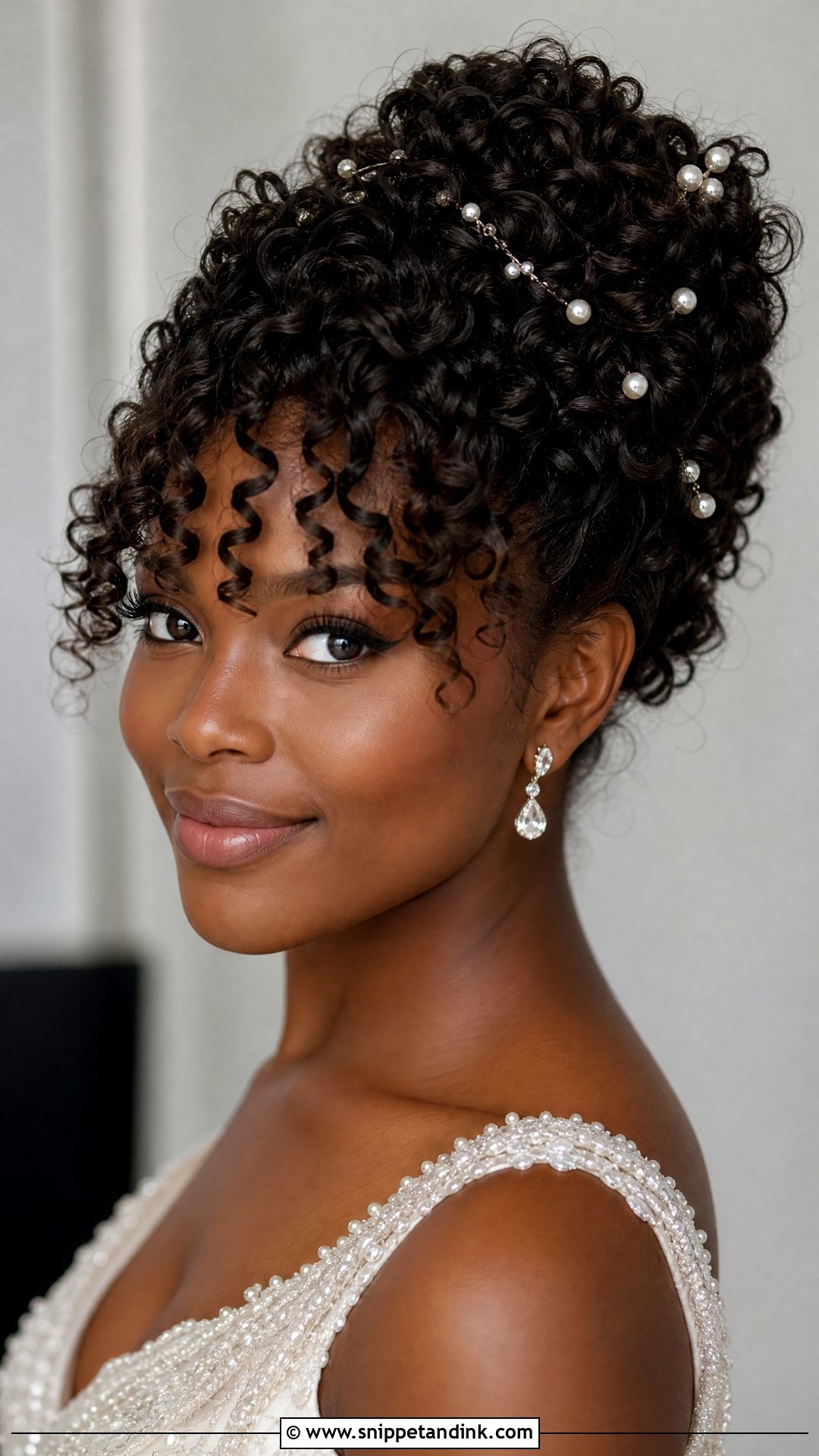 Curly Updo With Curly Bangs - Snippet and Ink - 15 Bride Hairstyle with Bangs