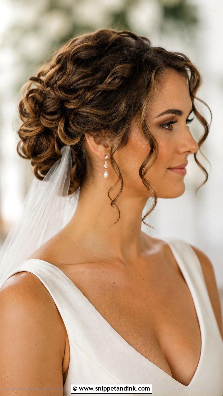 Curly Updo With Face Framing Curls - Snippet and Ink - 15 Wedding Updos for Curly Hair