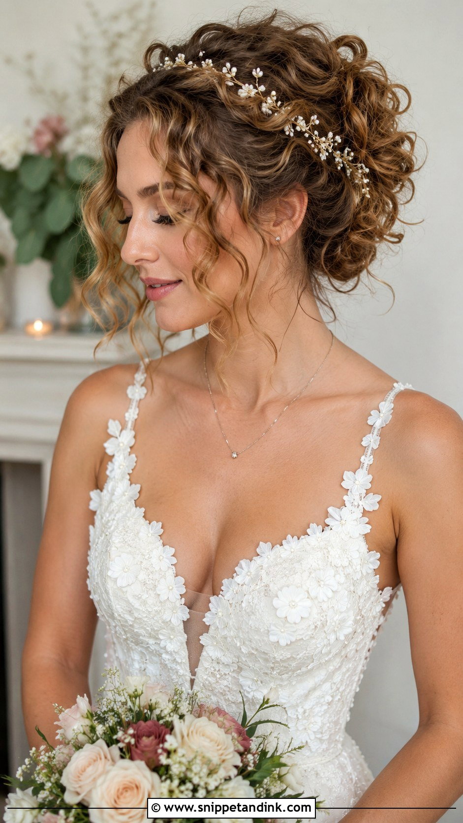 Curly Updo With Face Framing Pieces - Snippet and Ink - 20 Curled Hair for Wedding Ideas