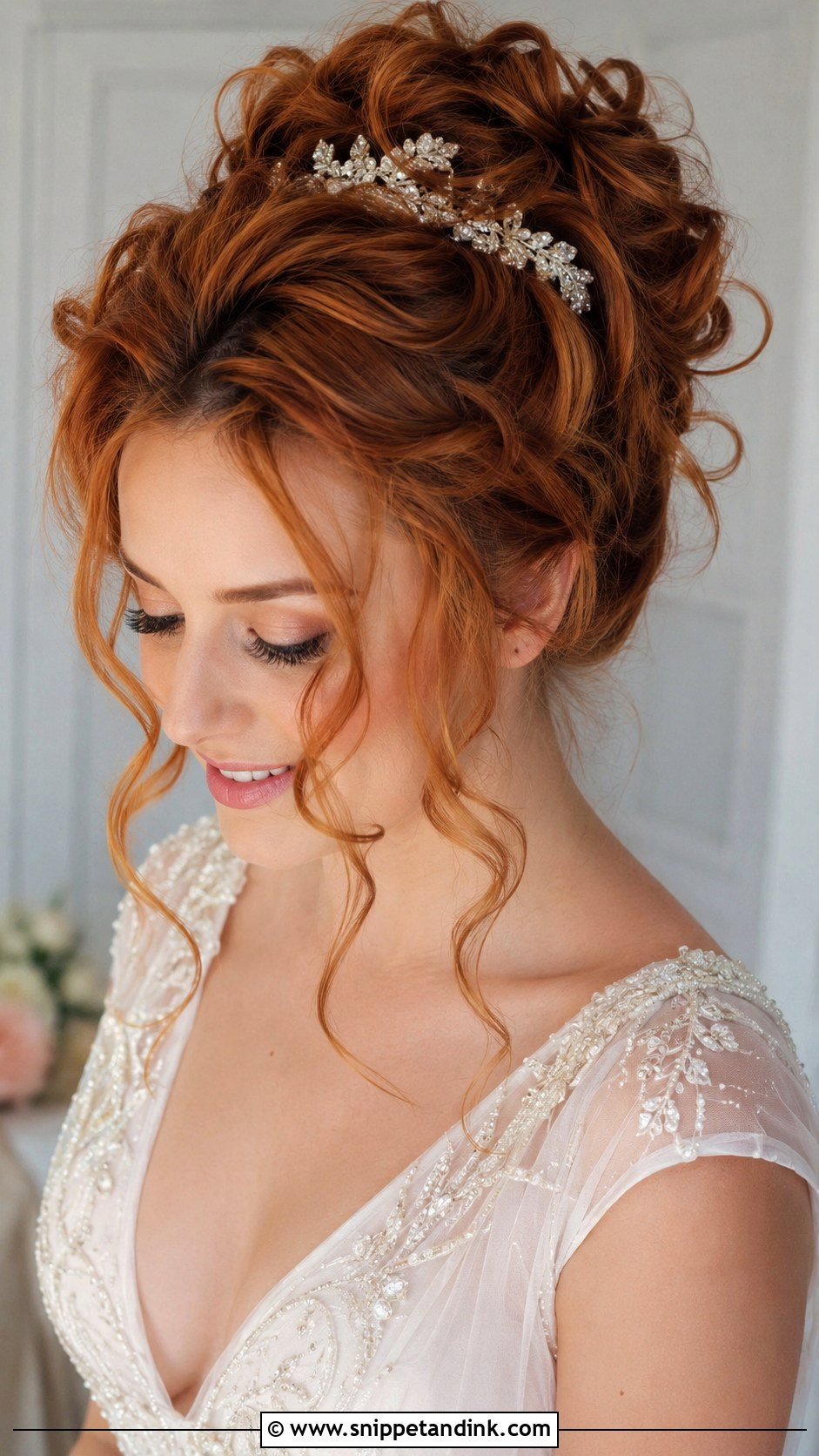 Curly Updo With Face Framing Pieces - Snippet and Ink - 20 Round Face Wedding Hairstyles