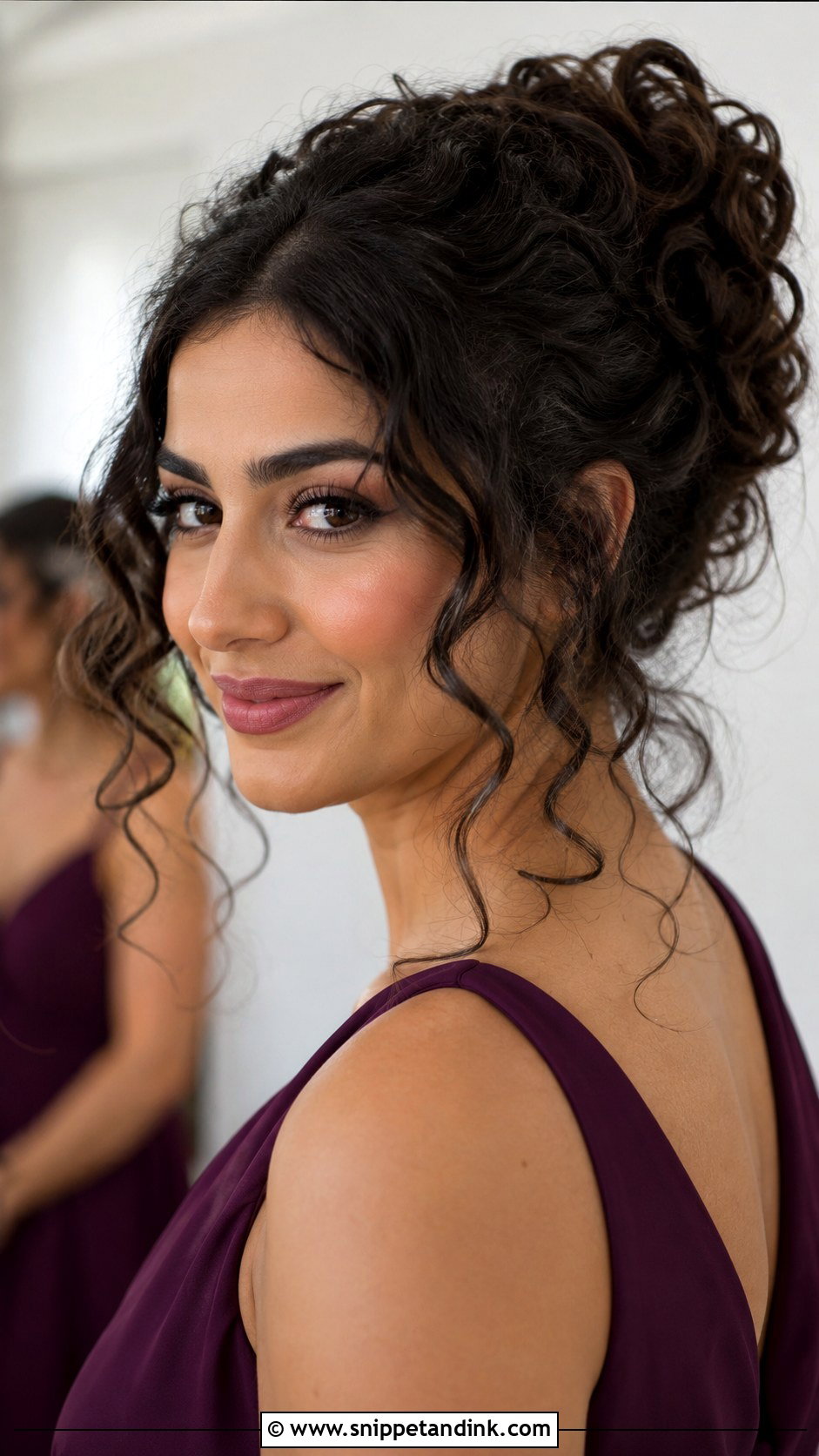 Curly Updo With Face Framing Pieces - Snippet and Ink - 25 Bridesmaids Hairstyles Updo