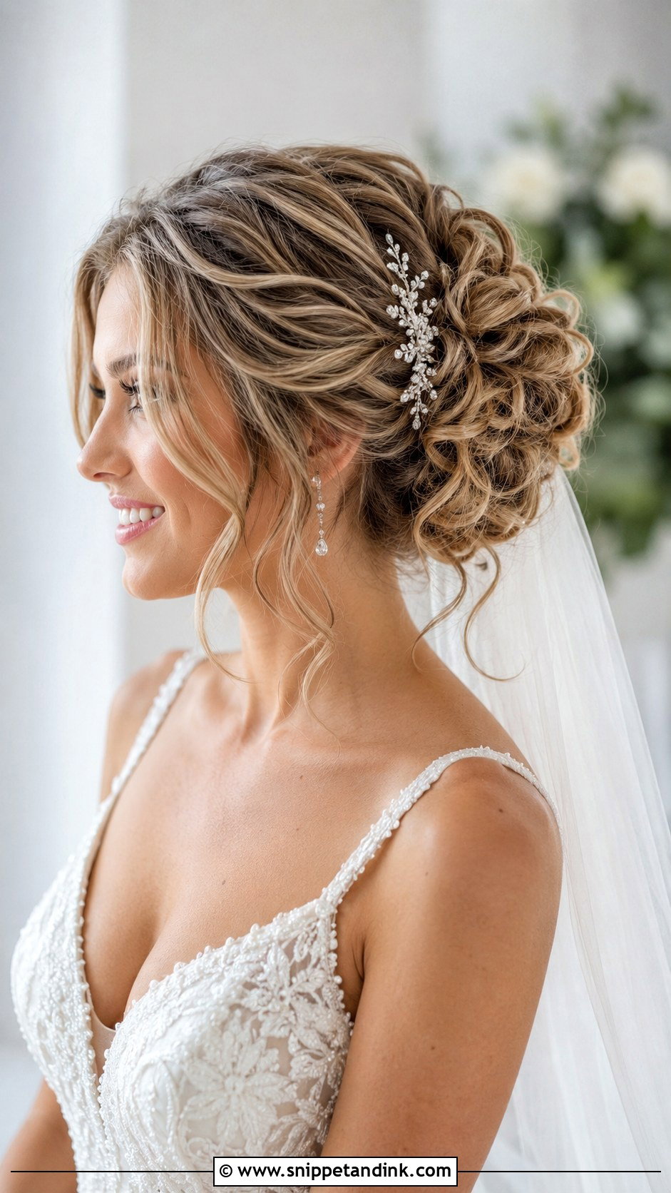 Curly Updo With Face Framing Pieces - Snippet and Ink - 25 Wedding Curls