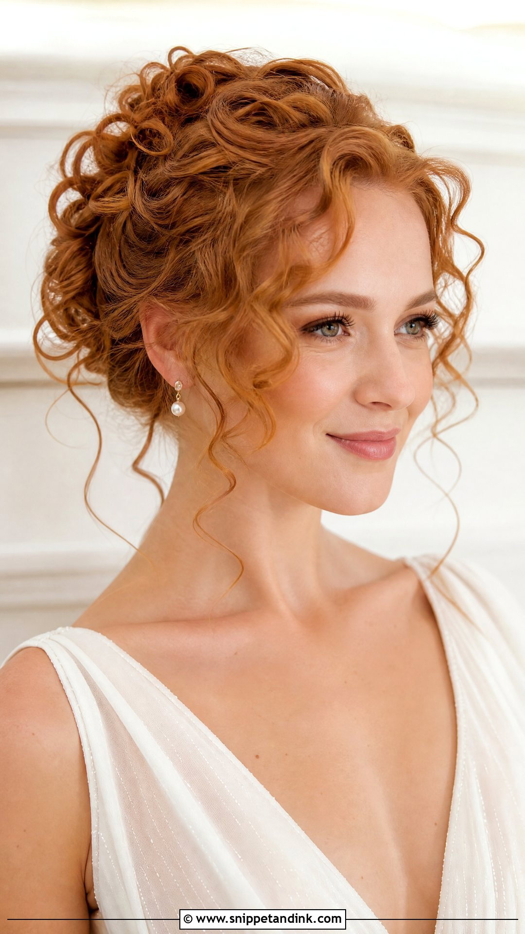 Curly Updo With Face Framing Pieces - Snippet and Ink - 15 Curls Hair Styles for Wedding