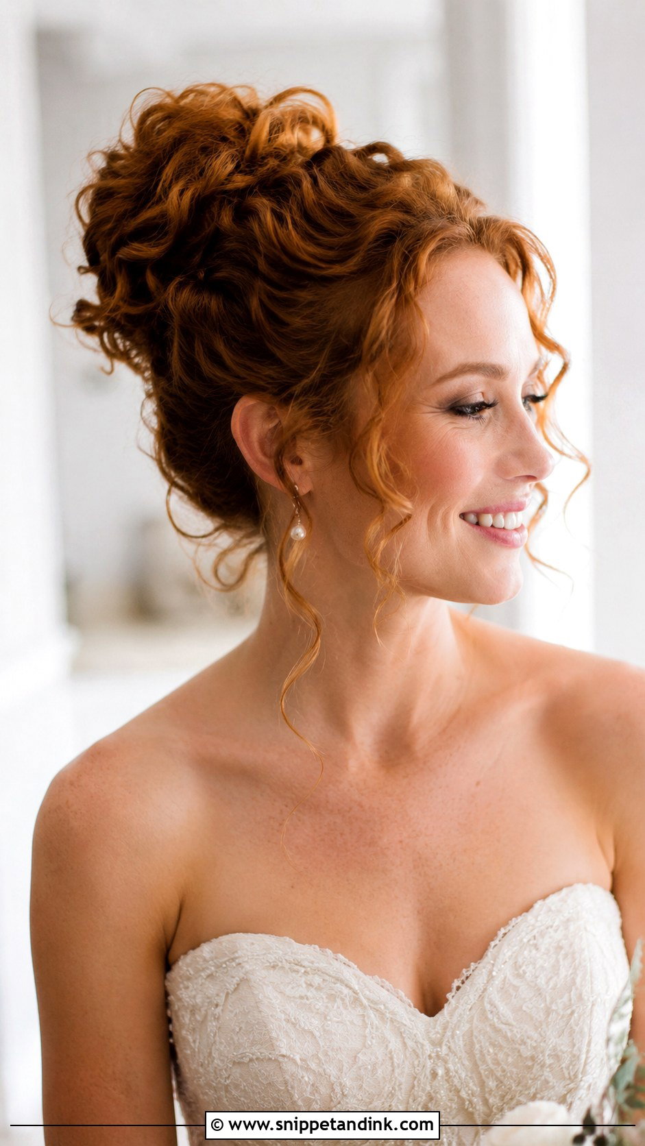 Curly Updo With Face Framing Tendrils - Snippet and Ink - 20 Wedding Hairstyles Curls
