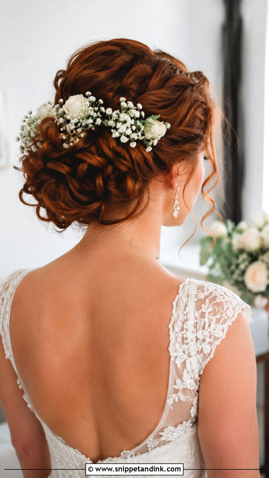 Curly Updo With Flowers - Snippet and Ink - 20 Bride with Curly Hair Ideas