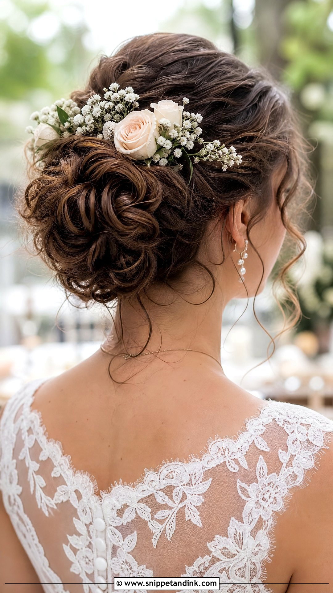 Curly Updo With Flowers - Snippet and Ink - 20 Curl Hairstyles for Wedding