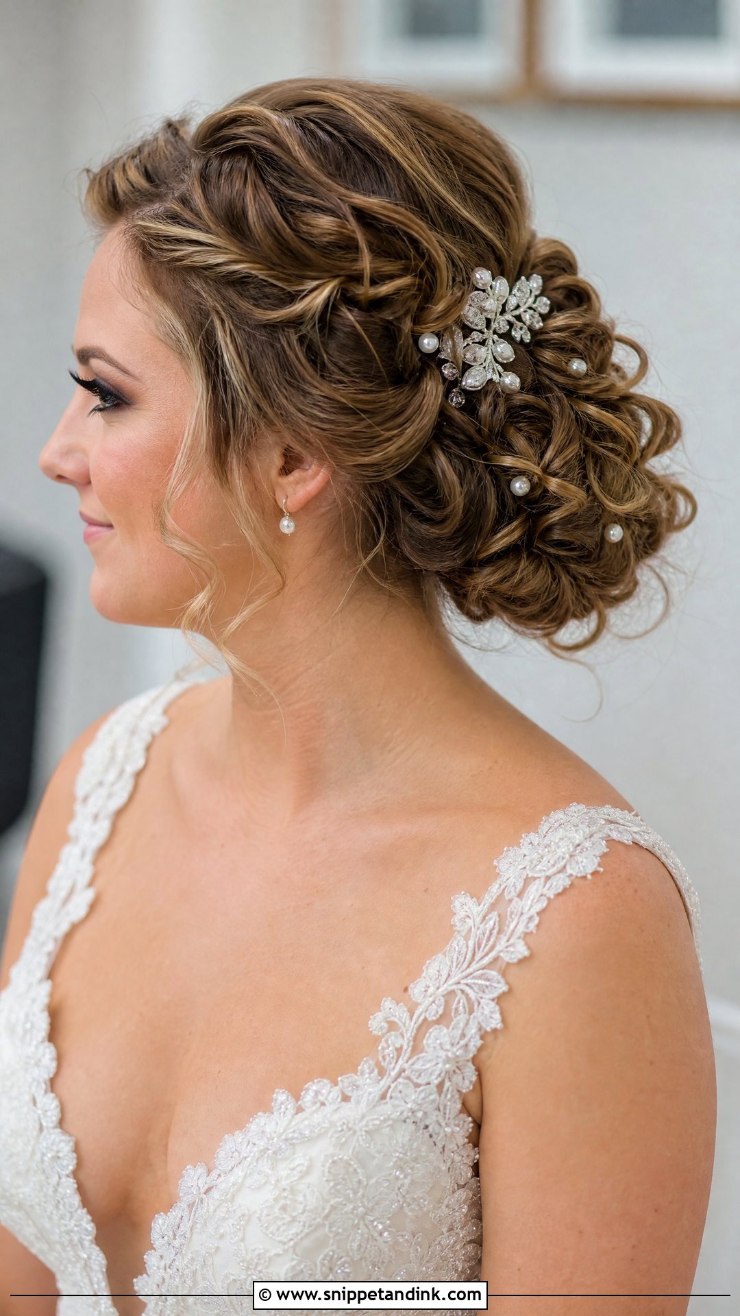 Curly Updo With Hair Accessories - Snippet and Ink - 30 Wedding Hairstyles for Curly Hair